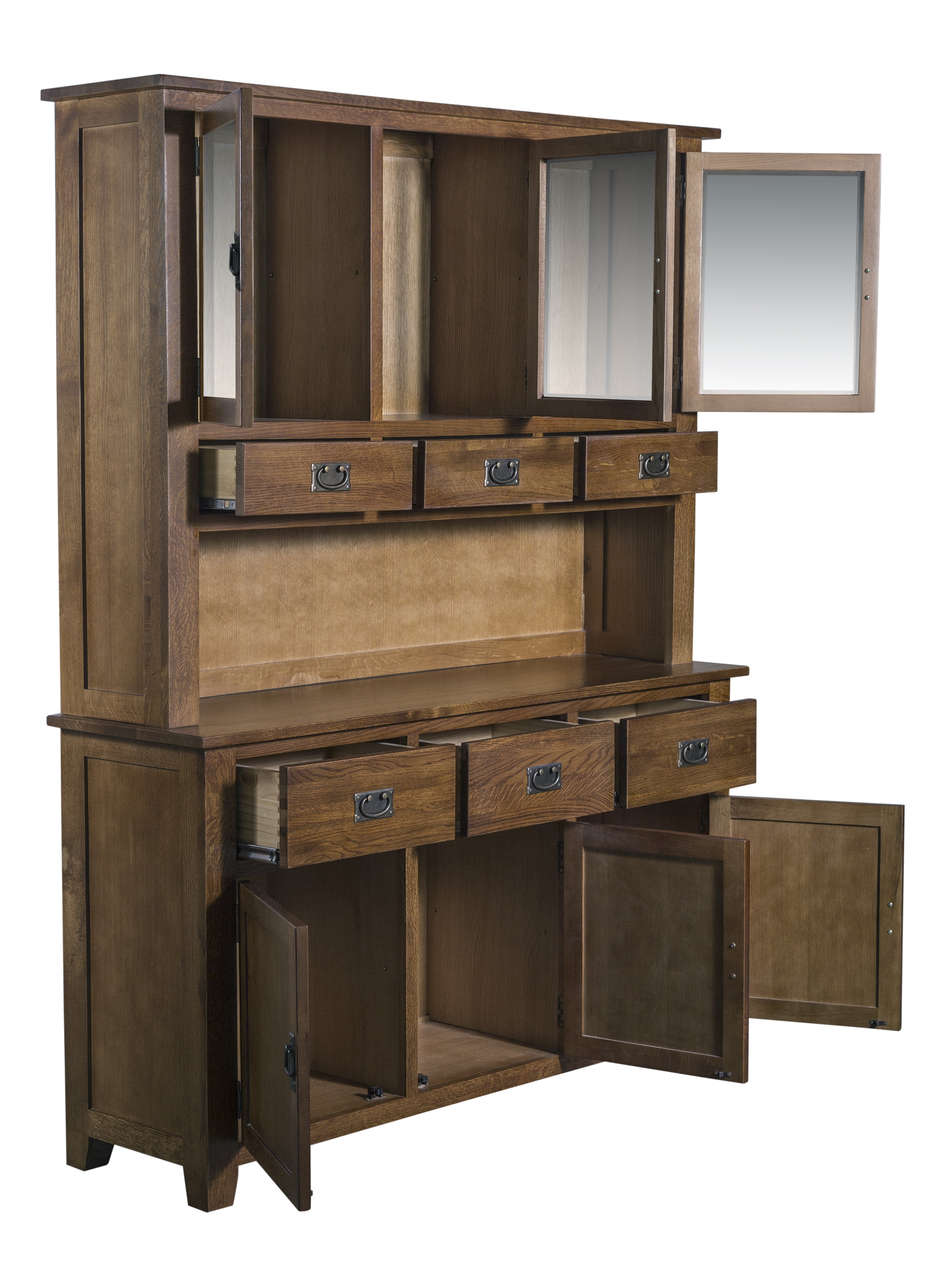 Mission 6 Door & 6 Drawer China Cabinet - Walnut - 59"
