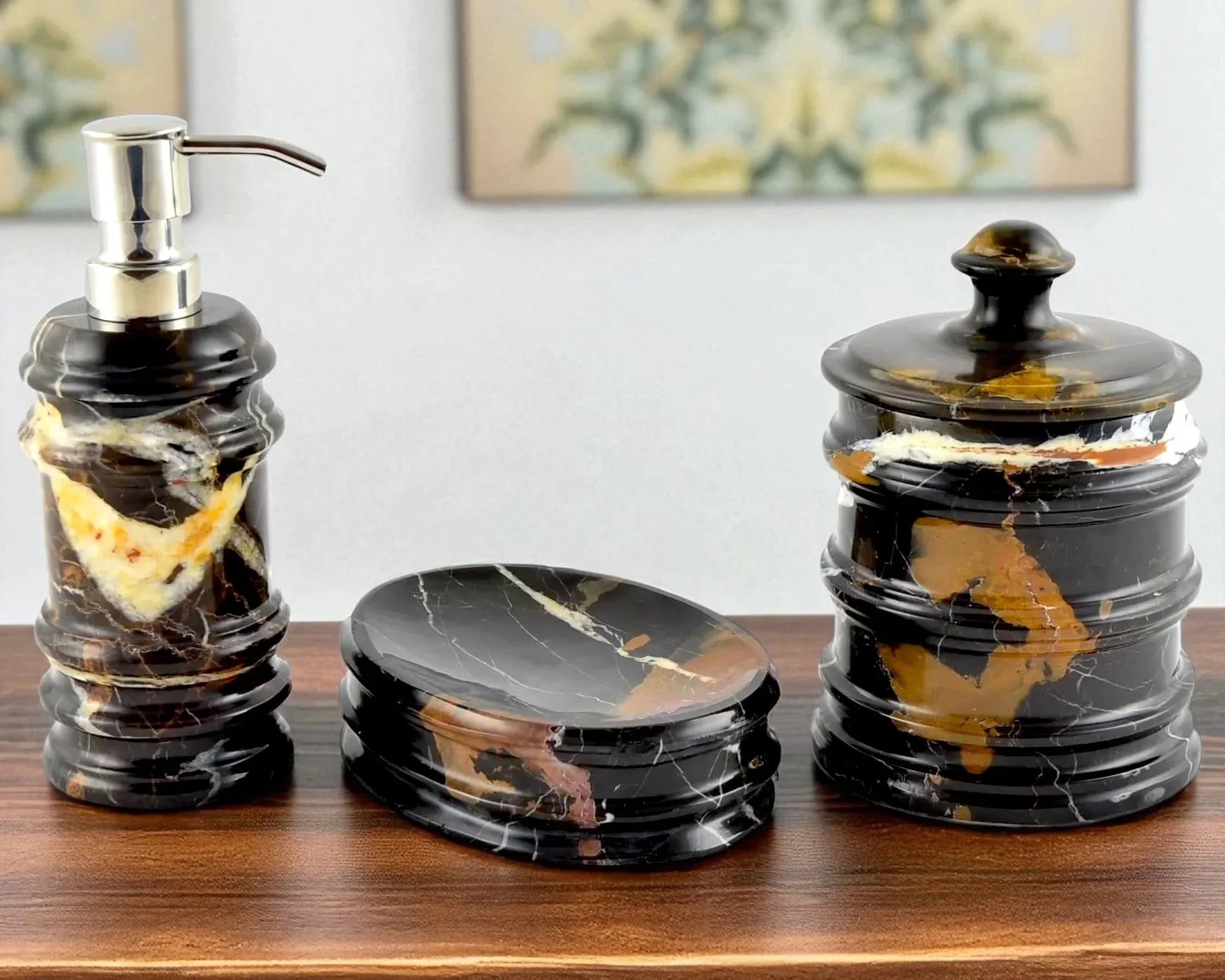 Michelangelo Marble 3-Piece Bathroom Accessory Set