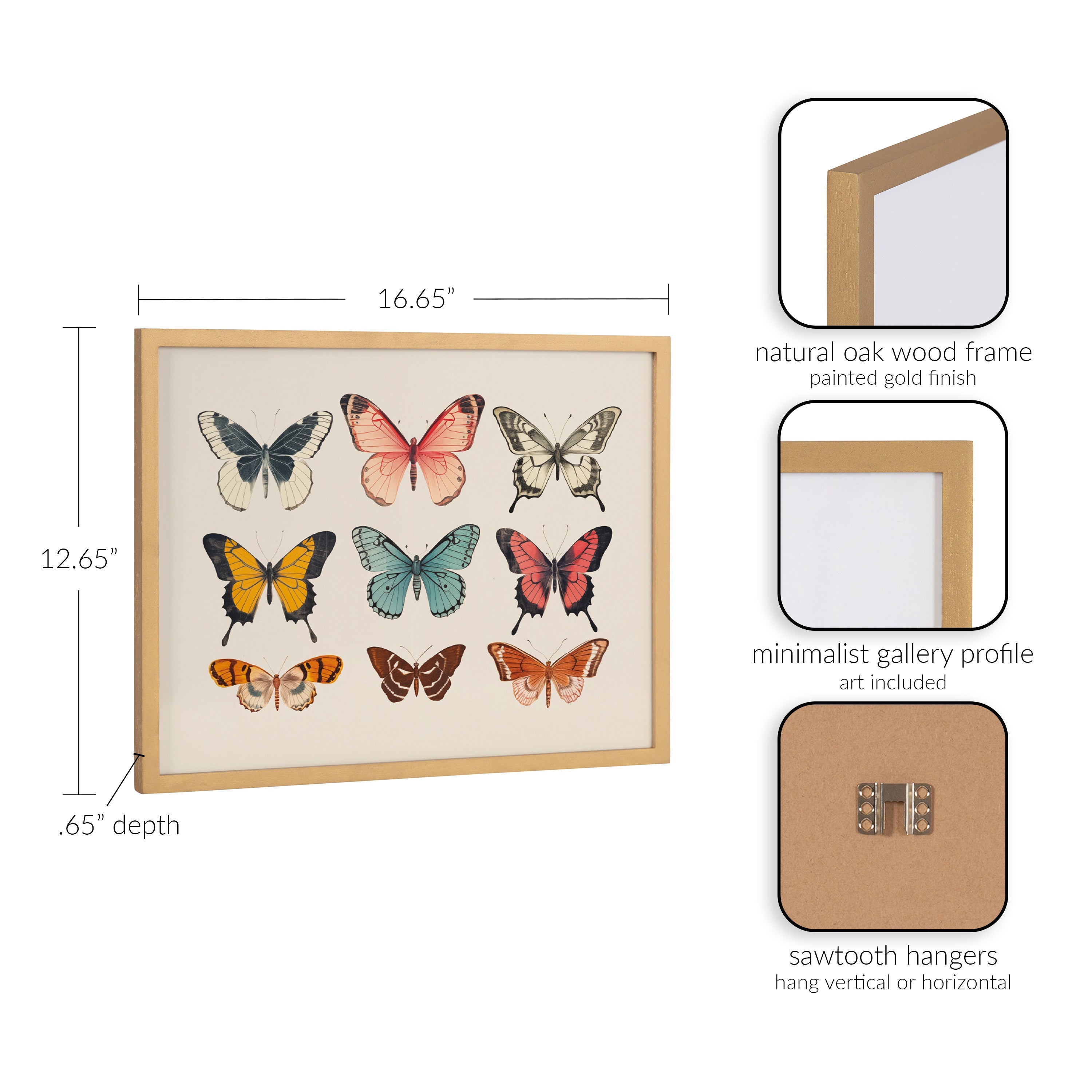 Gallery Vintage Style Muted Pastel Butterflies II Print by The Creative Bunch Studio