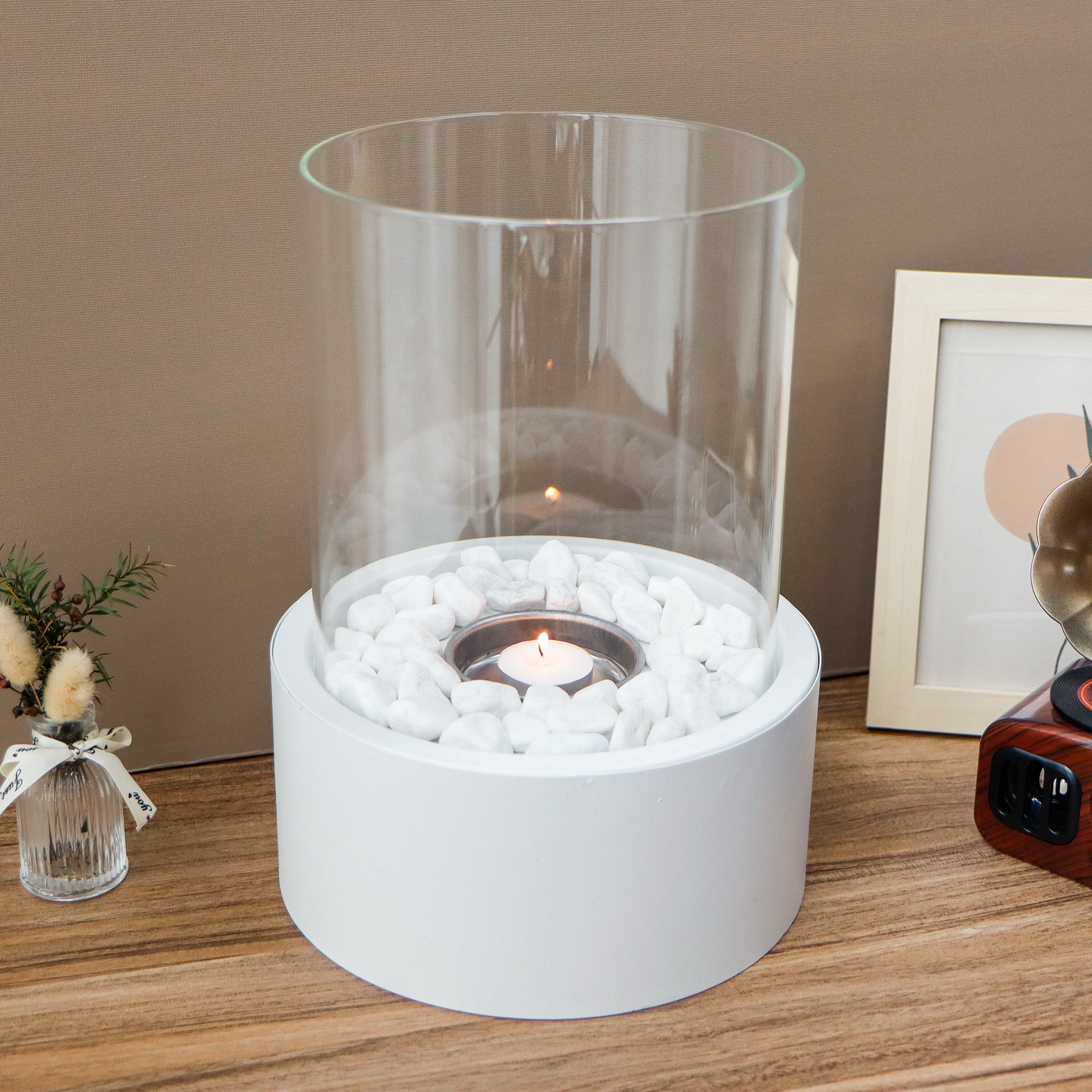 JHY DESIGN 22×28cm XL Tabletop Firepit – Bio Ethanol Ventless, Indoor/Outdoor-0