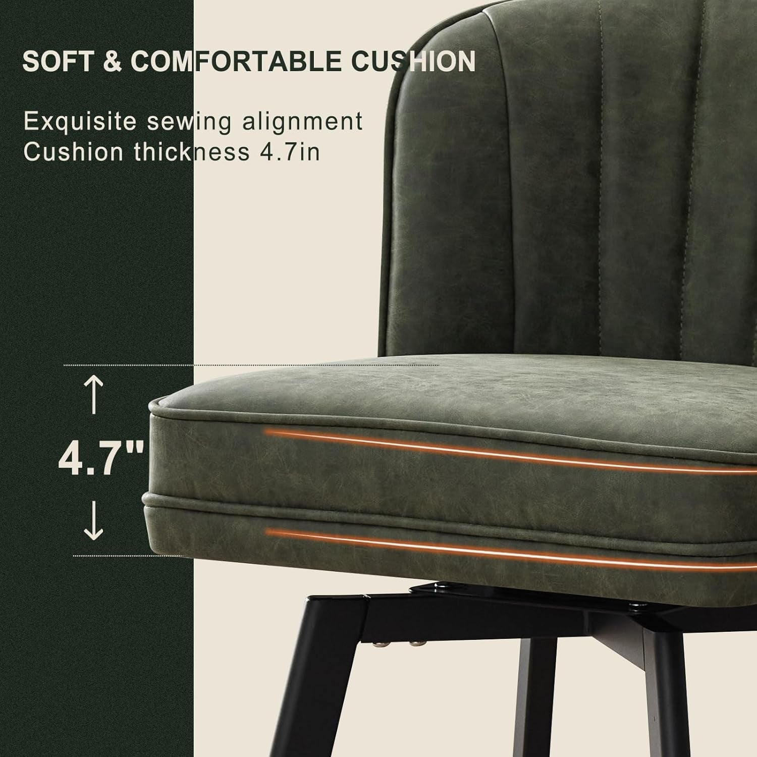 Swivel Counter Height Bar Stools Set of 4 26 Inch Green Faux Leather