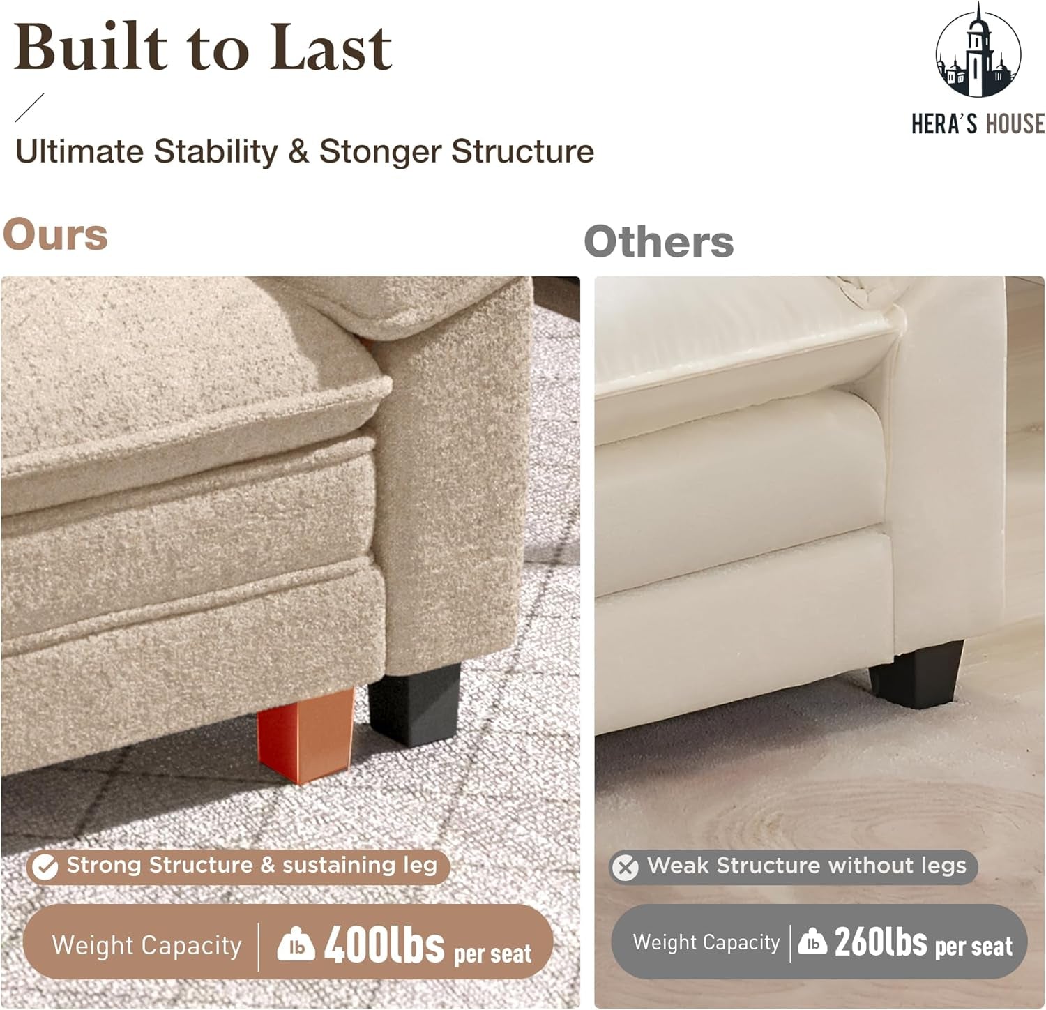 124 Inch Chenille Beige Modular Sectional Sofa With Throw Pillows