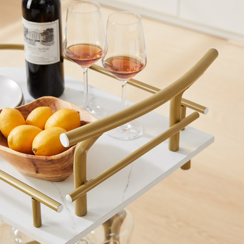 Elegant 2-Tier Entertainer: The Ultimate Bar Cart for Stylish Hosting