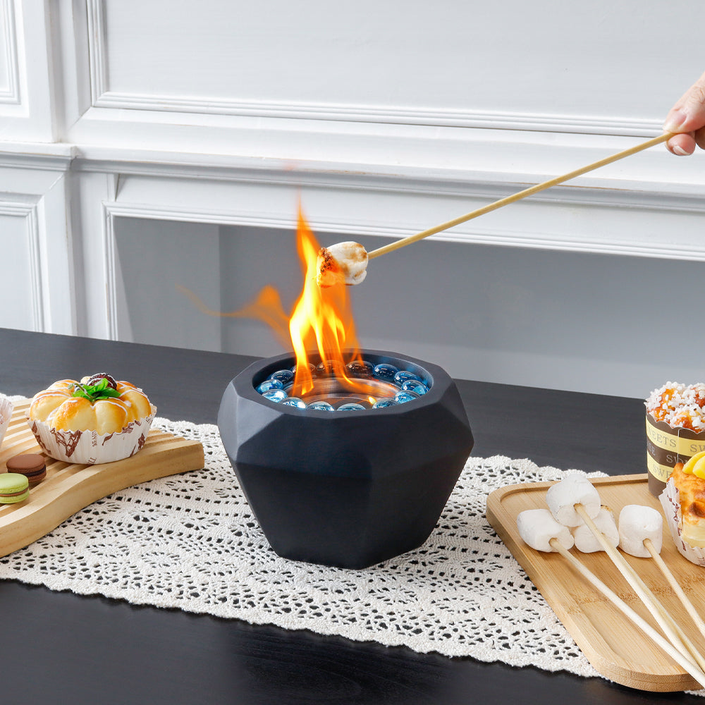 6"x4" JHY Portable Tabletop Fireplace Cement Tabletop Fire Pit-3