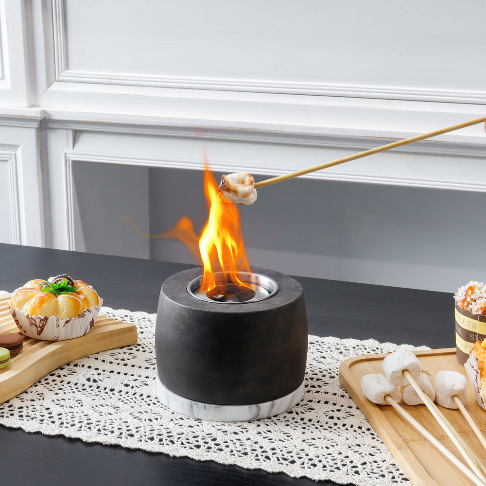 Black Graphite Color Cement Fireplace Concrete Fire Bowl Indoor Fire Pit-0