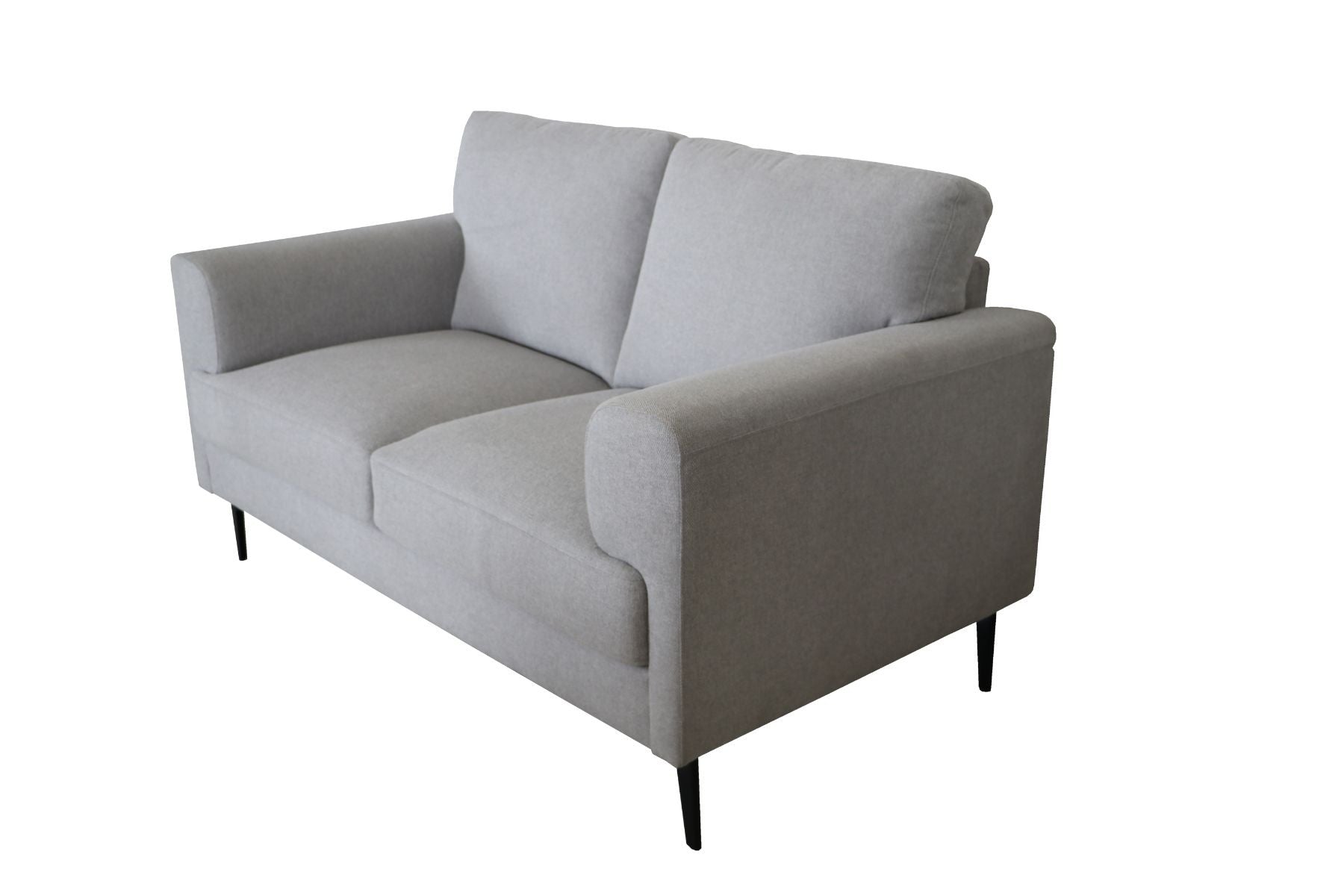 61" Light Gray And Black Linen Loveseat-0