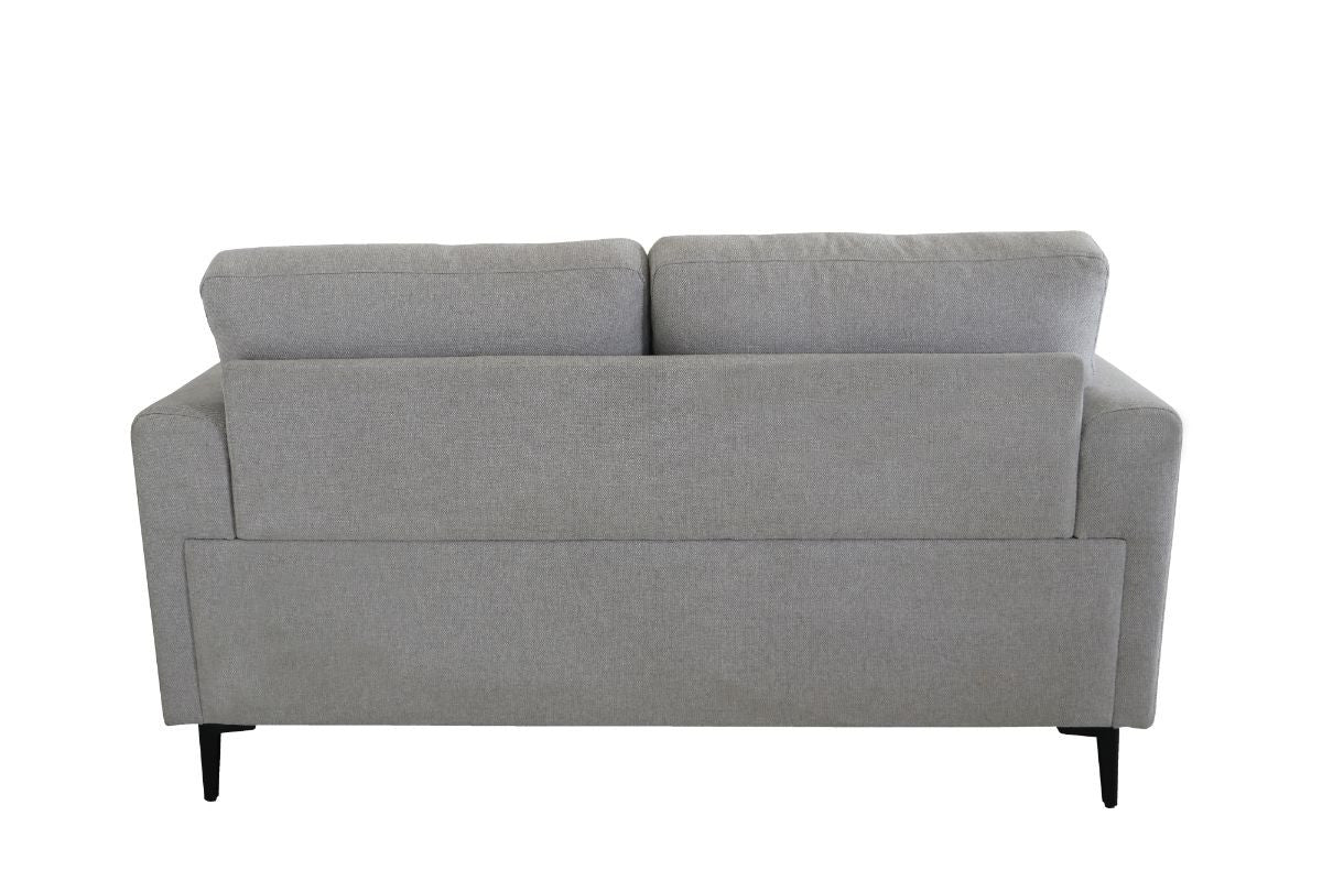 61" Light Gray And Black Linen Loveseat-2