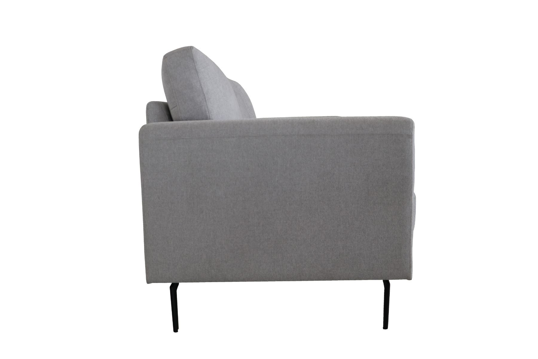 61" Light Gray And Black Linen Loveseat-3