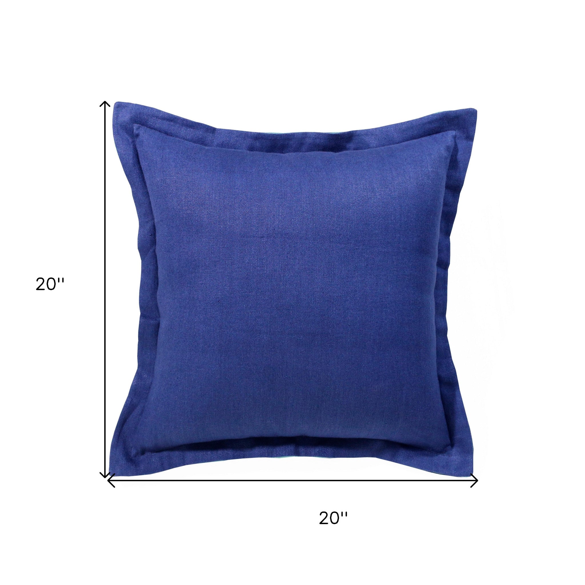 20" X 20" Navy Linen Zippered Pillow-7