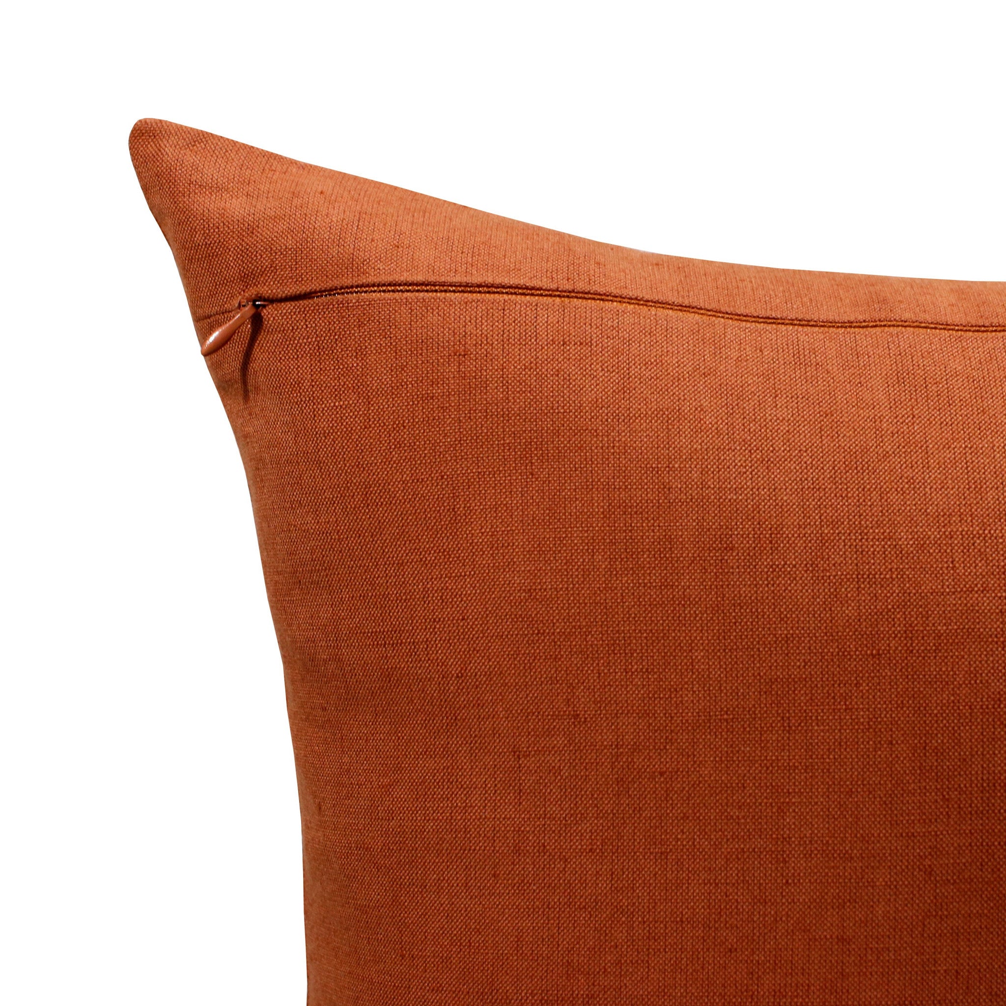 20" X 20" Rust And Gray Linen Striped Zippered Pillow-6