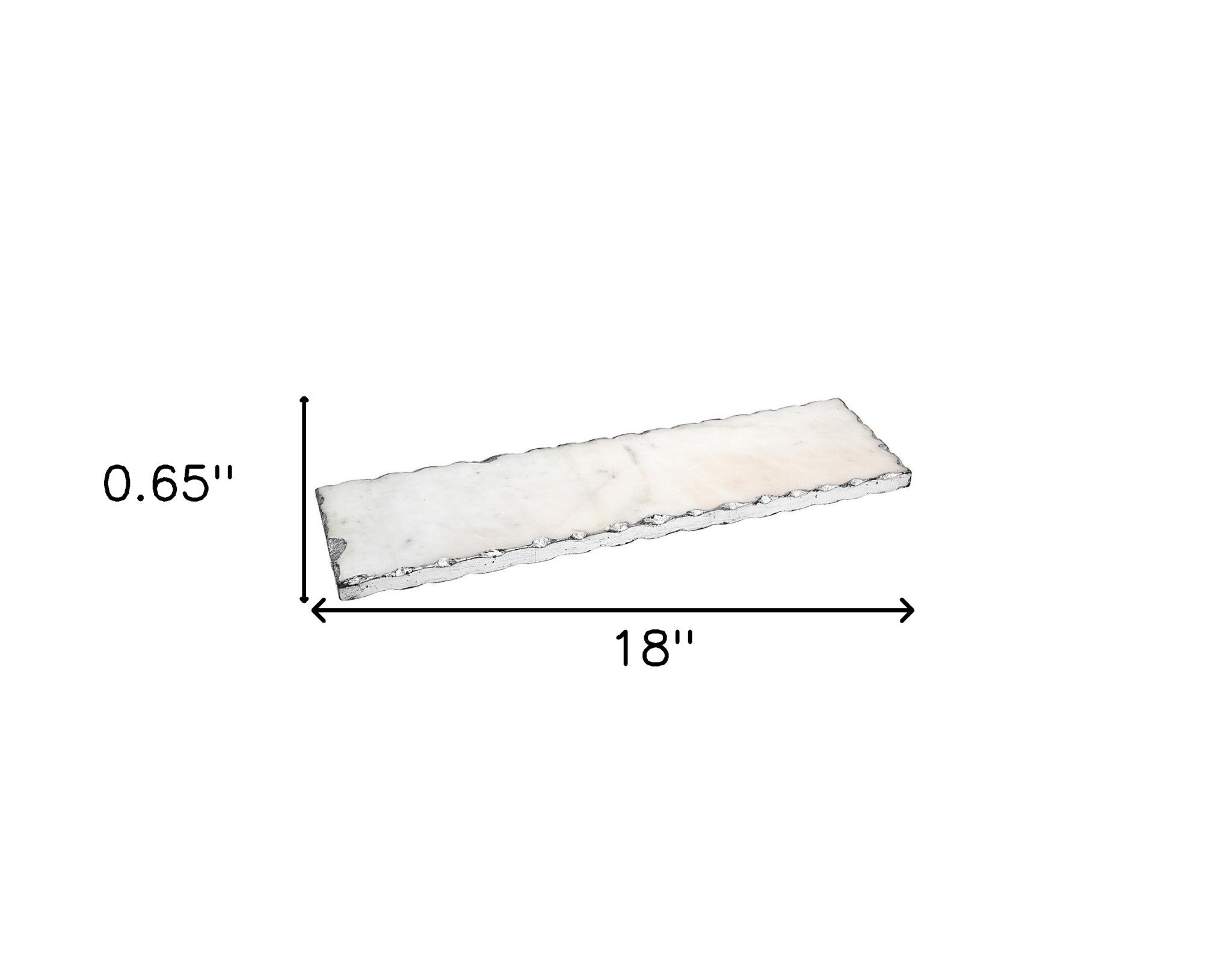 18" White Rectangular Marble Vanity Tray-5