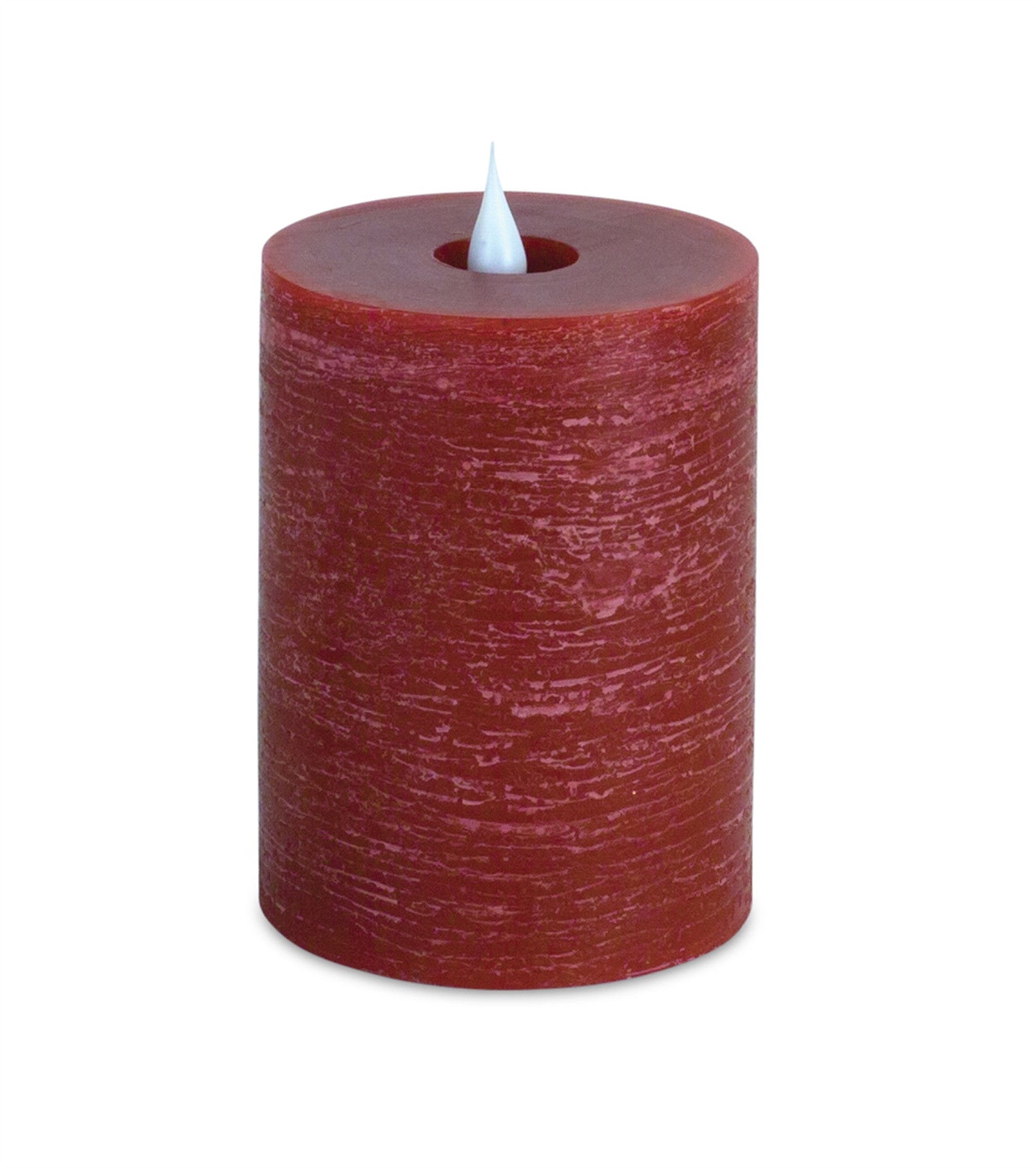 Set of Two Red Flameless Pillar Candle-2