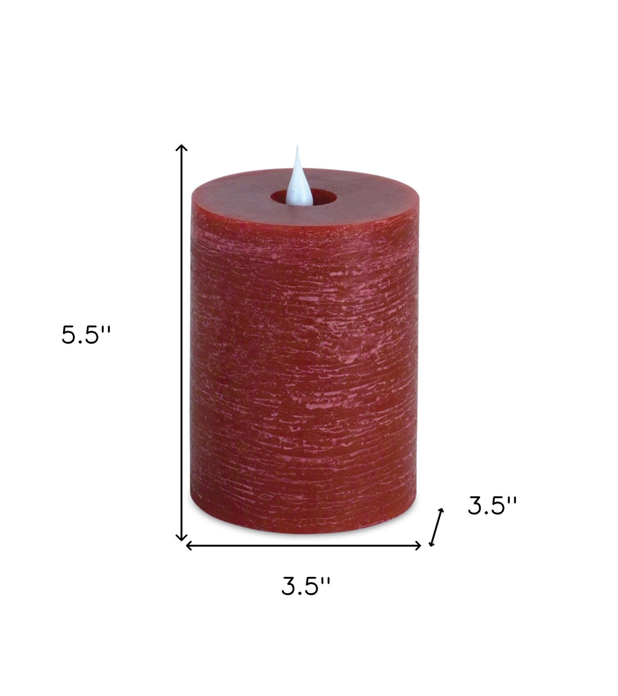 Set of Two Red Flameless Pillar Candle-8