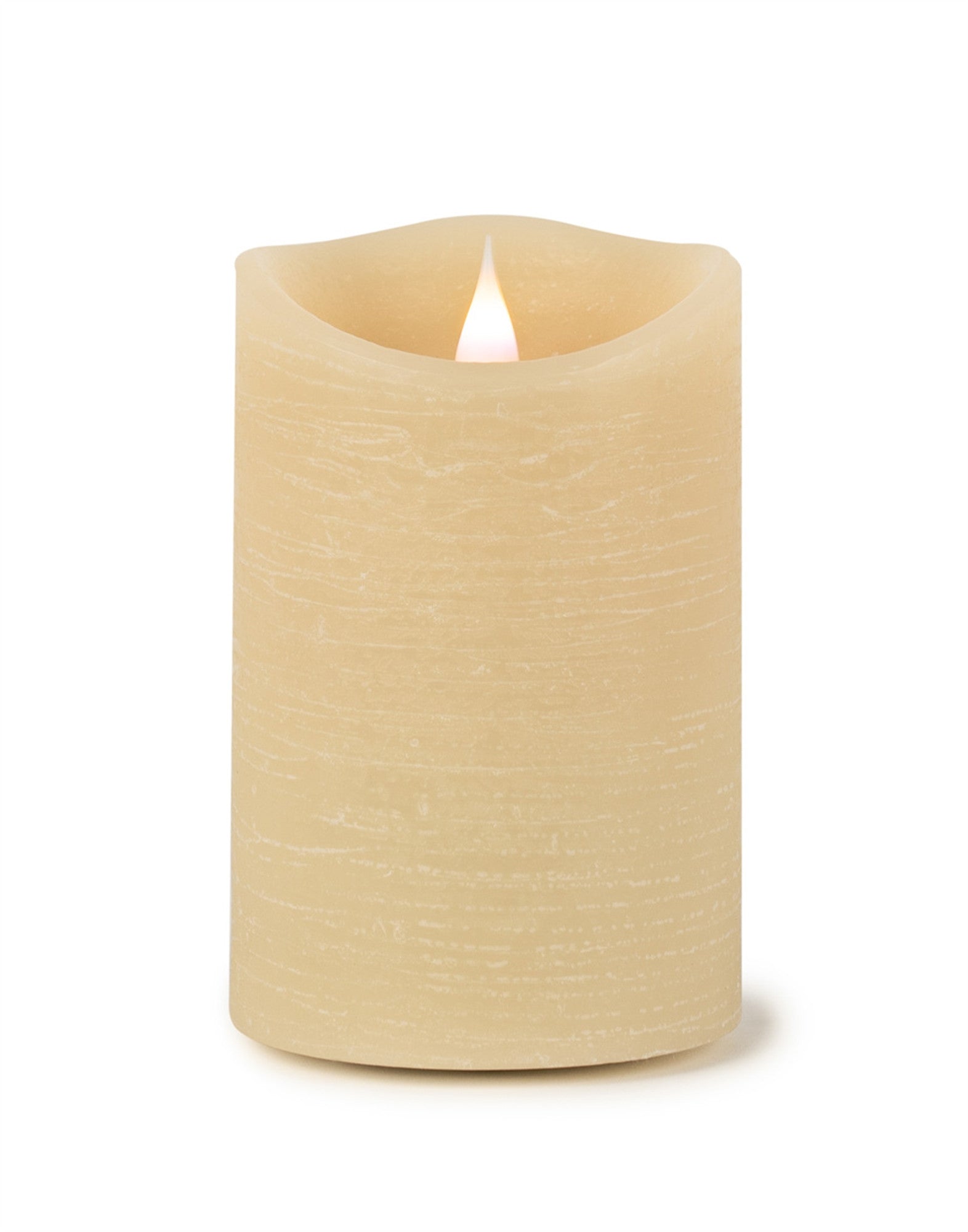 Set of Two Beige Flameless Pillar Candle-2