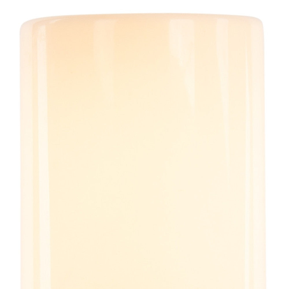 8" White with Orange Flame Flameless Designer Candle-3