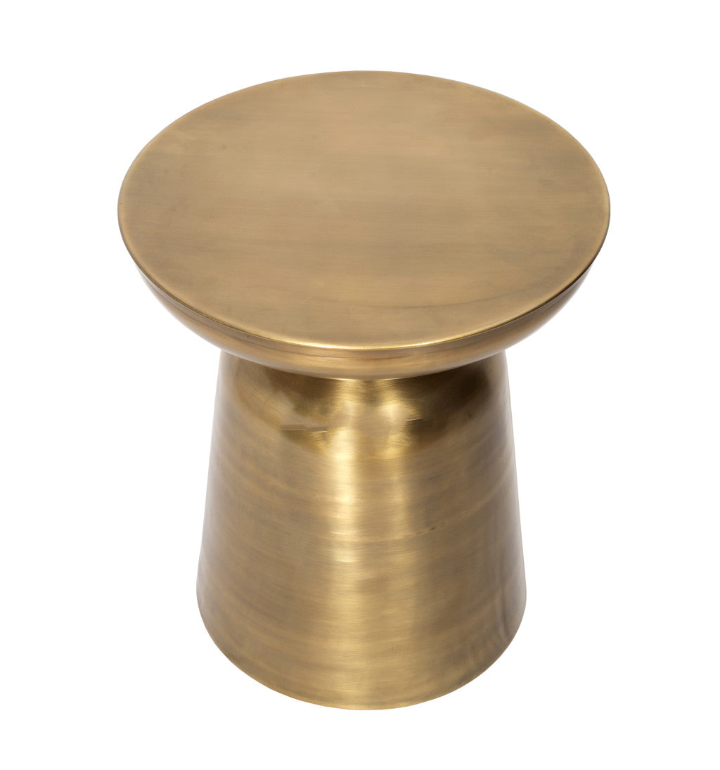 19" Gold Iron Round End Table-2