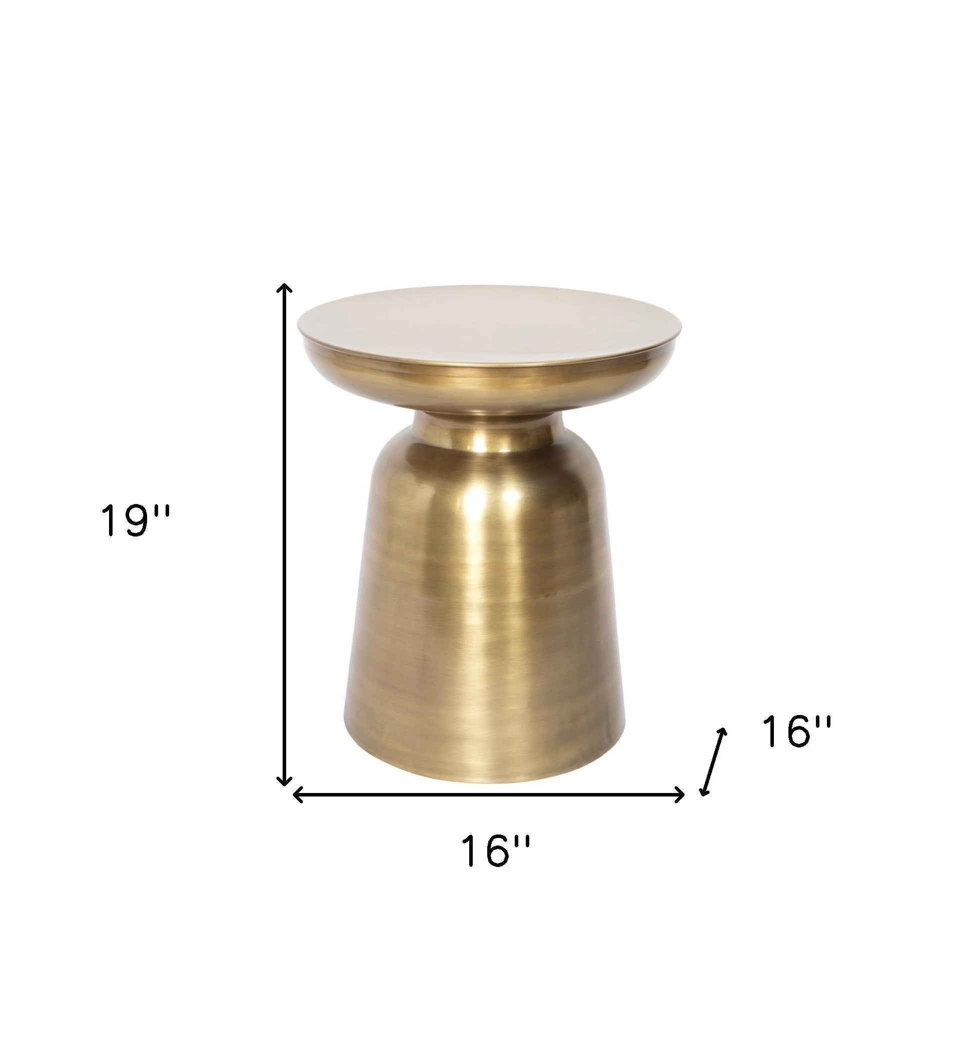 19" Gold Iron Round End Table-5