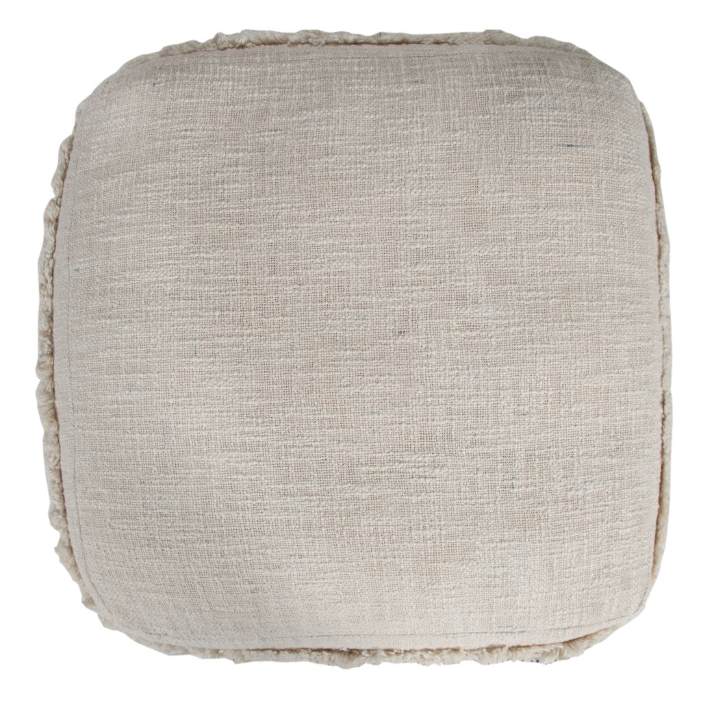 18" Cream 100% Cotton Ottoman-1