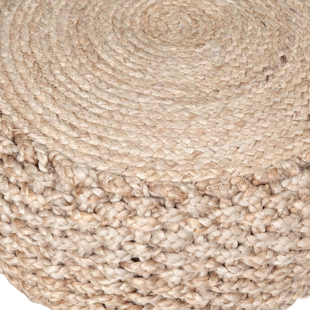 20" Tan Jute Ottoman-5