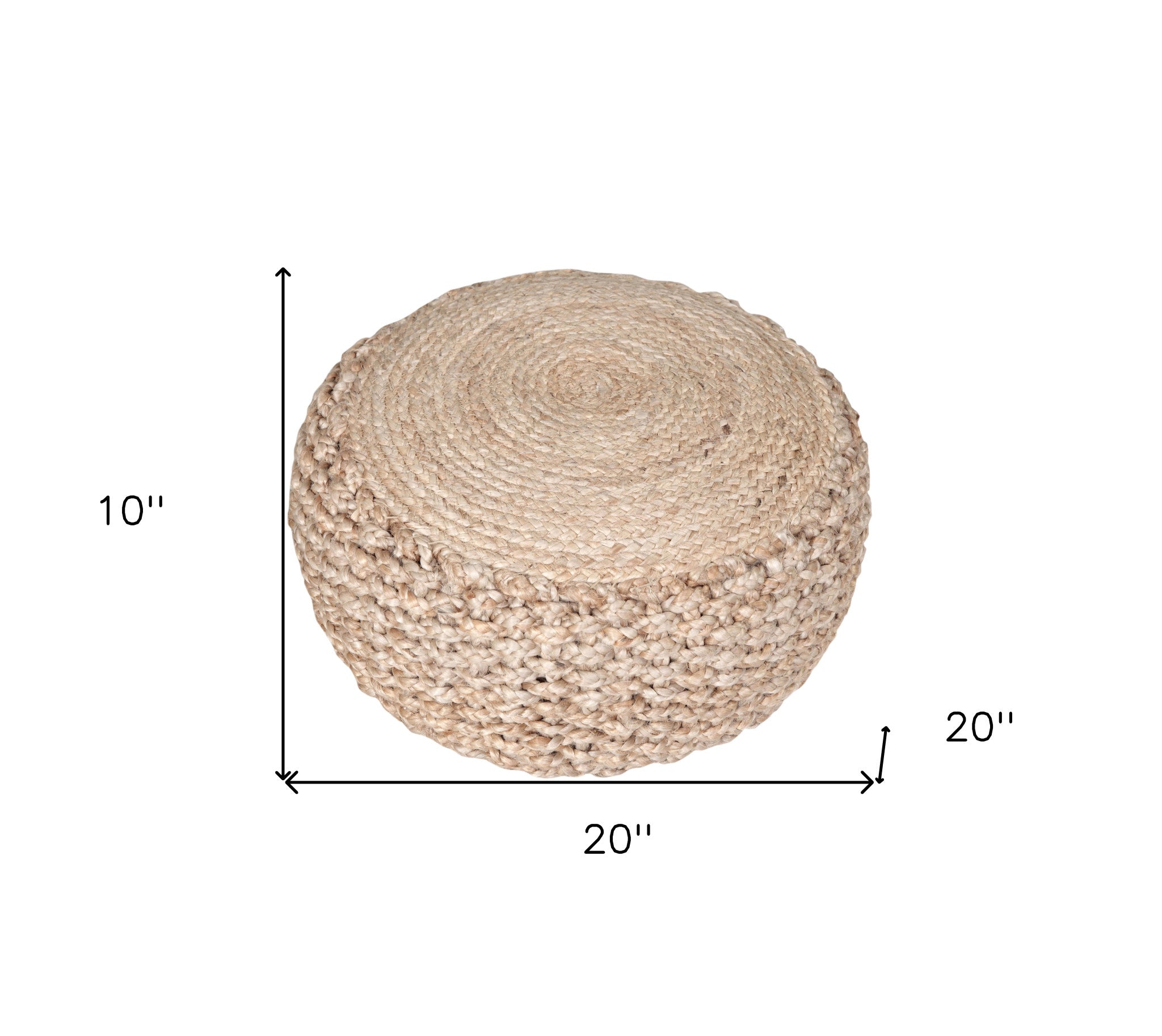 20" Tan Jute Ottoman-4