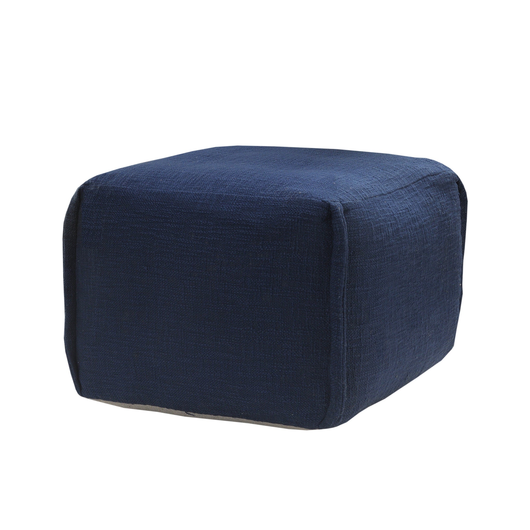 18" Blue 100% Cotton Ottoman-3