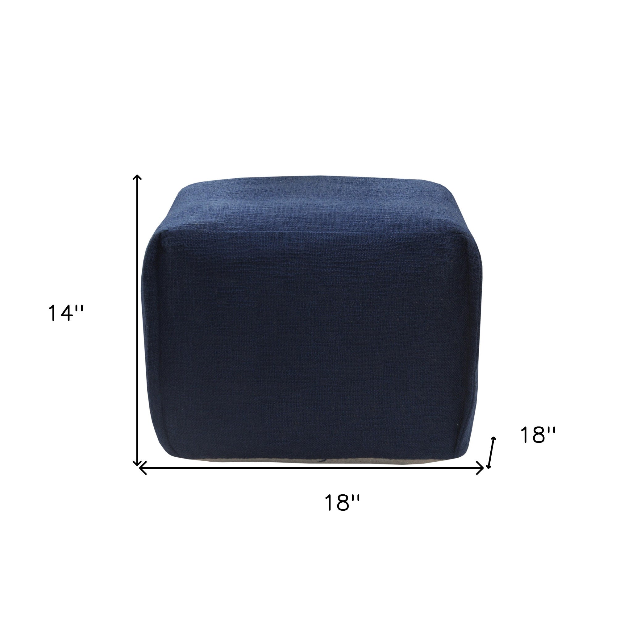 18" Blue 100% Cotton Ottoman-8