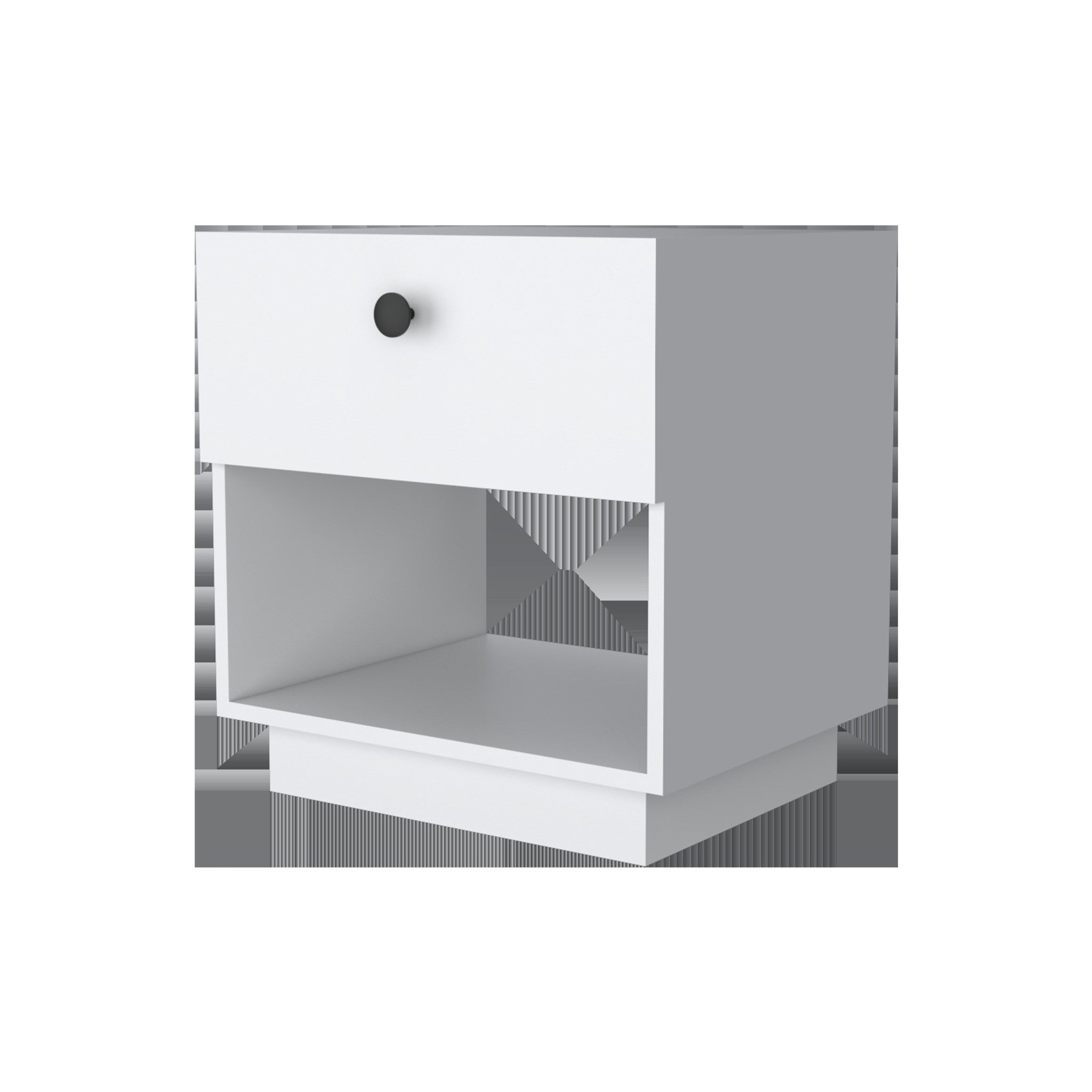 20" White One Drawer Nightstand With Integrated Tech-0