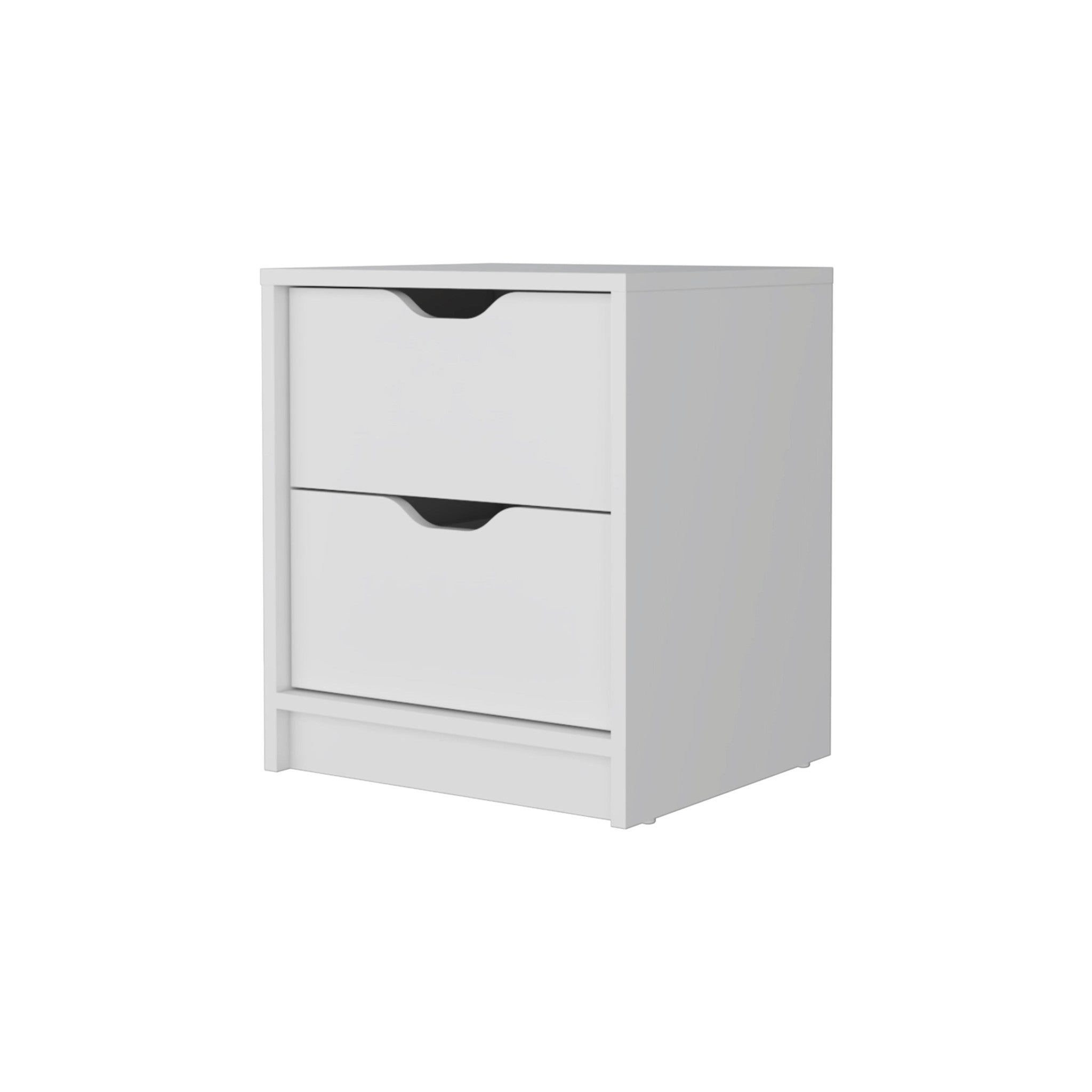 19" White Two Drawer Nightstand With Integrated Tech-1