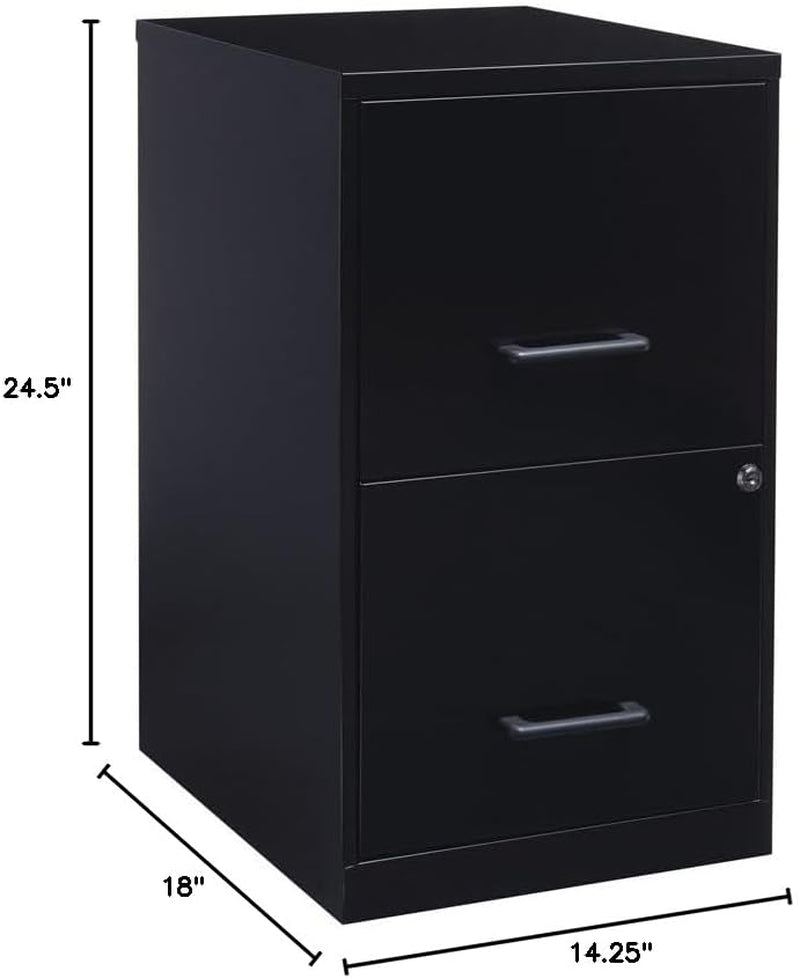 Metal 2 Drawer Letter File Cabinet Black Office Storage