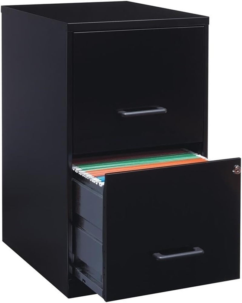 Metal 2 Drawer Letter File Cabinet Black Office Storage