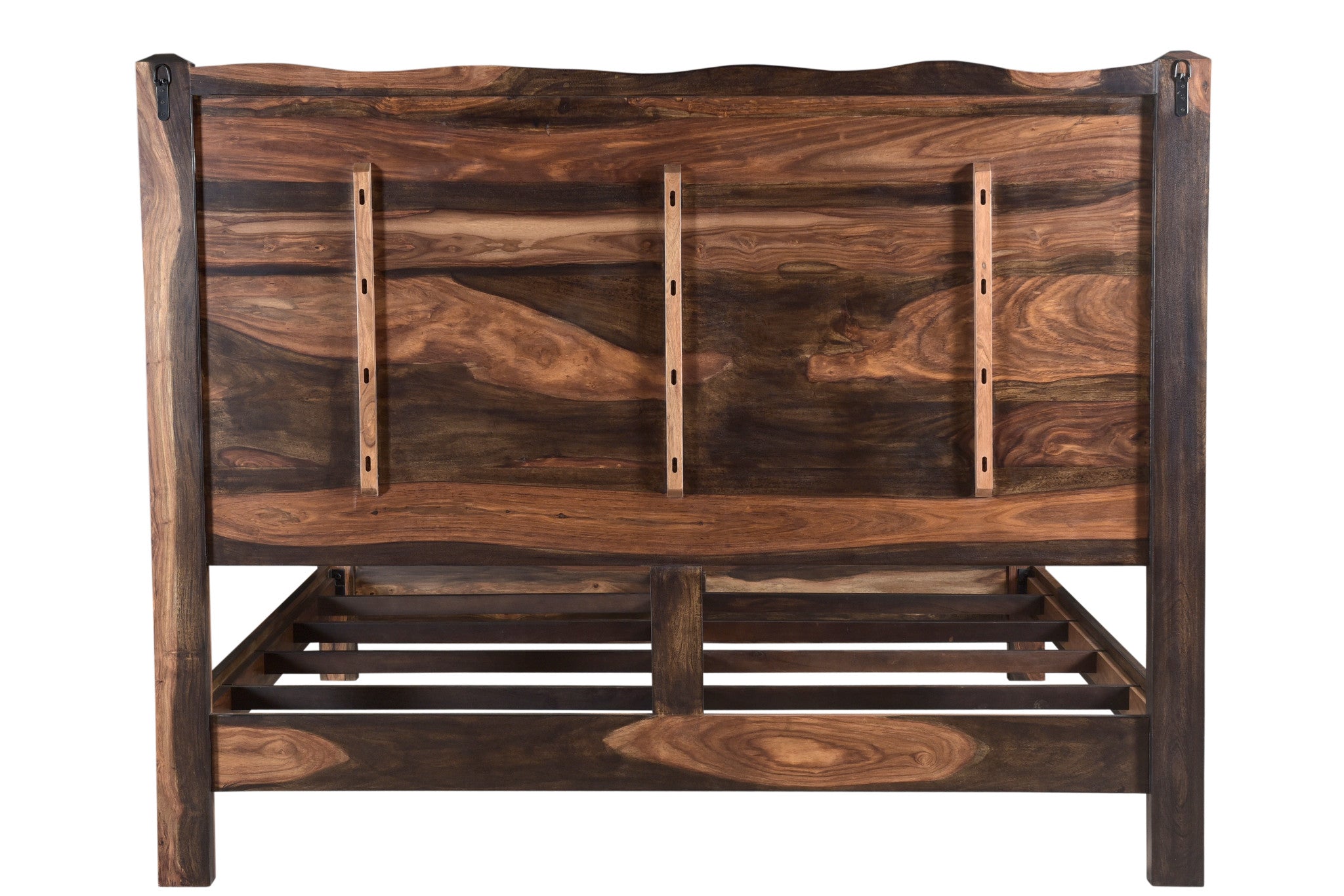 Live Edge Solid Wood King Dark Brown Bed-4