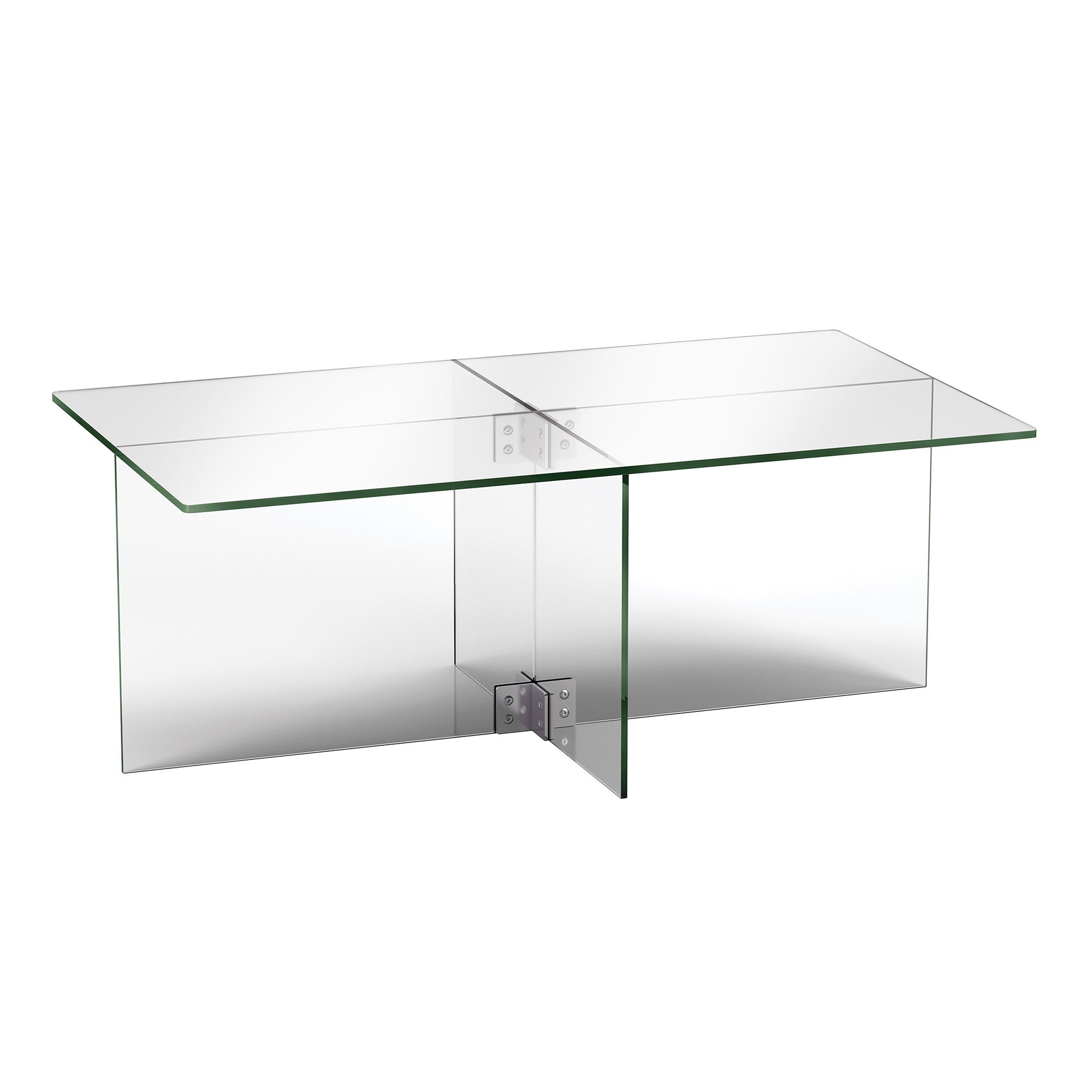 24" Clear Glass And Steel Coffee Table-0