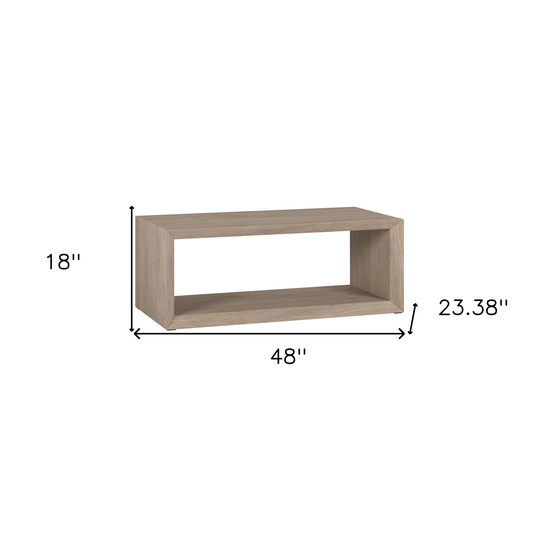 48" Gray Coffee Table With Shelf-6