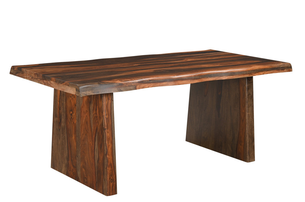 74" Dark Brown Solid Wood Dining Table-4