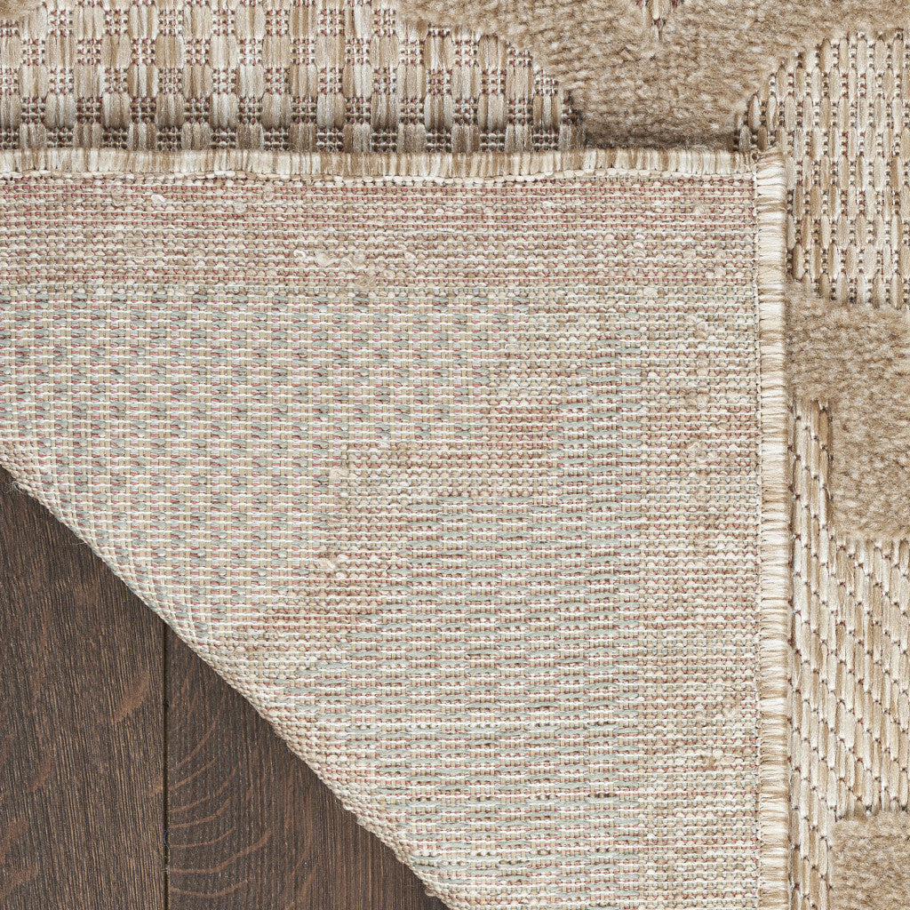 7' X 10' Beige Geometric Flatweave Area Rug-2