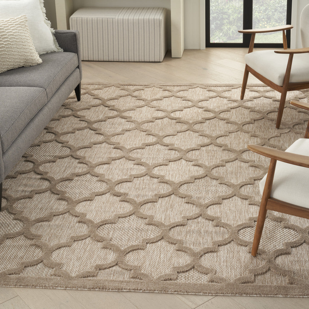 7' X 10' Beige Geometric Flatweave Area Rug-4