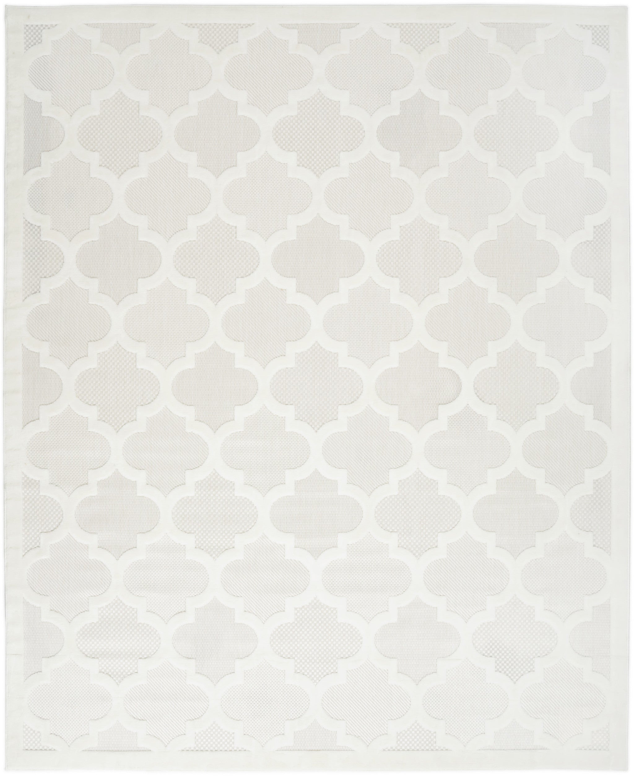 9' X 12' Cream Geometric Flatweave Area Rug-0