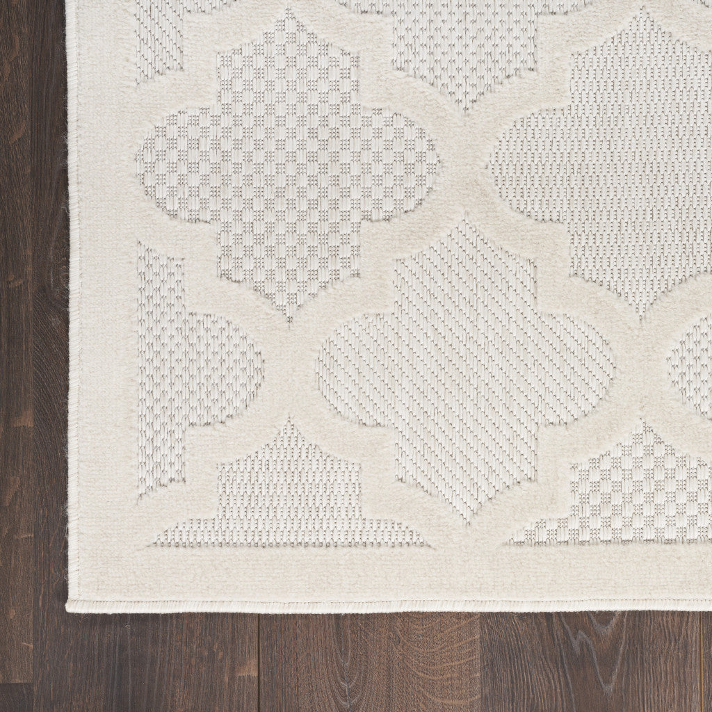 9' X 12' Cream Geometric Flatweave Area Rug-2