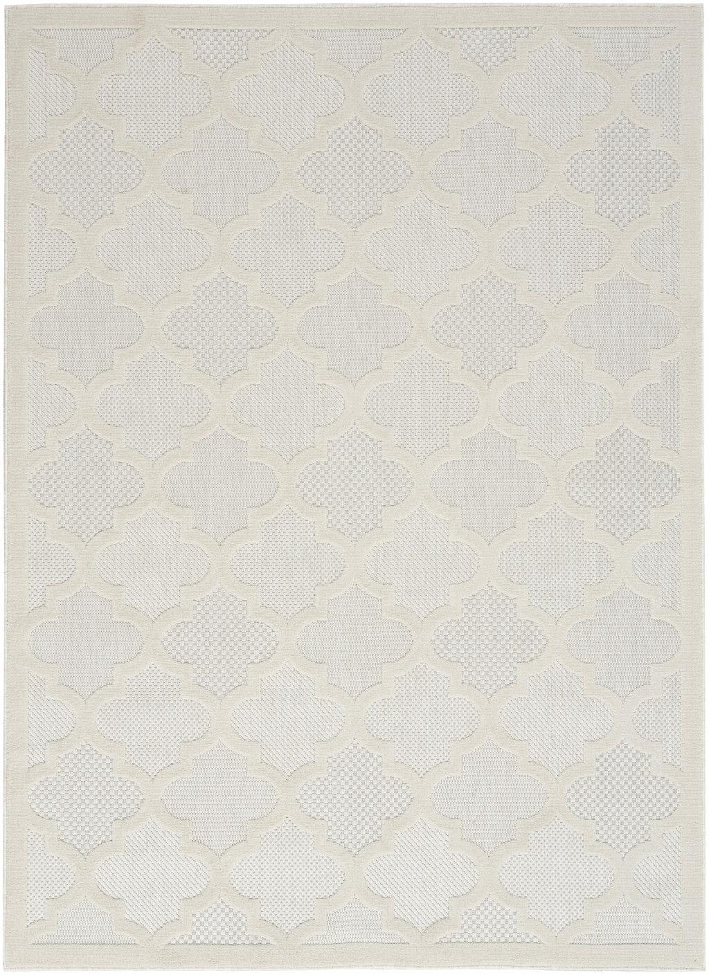 6' X 9' Cream Geometric Flatweave Area Rug-0