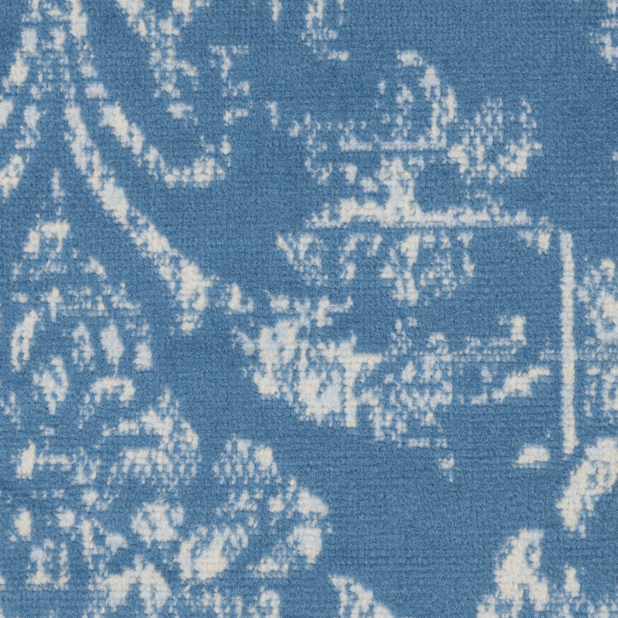 5' Blue Round Damask Power Loom Area Rug-7