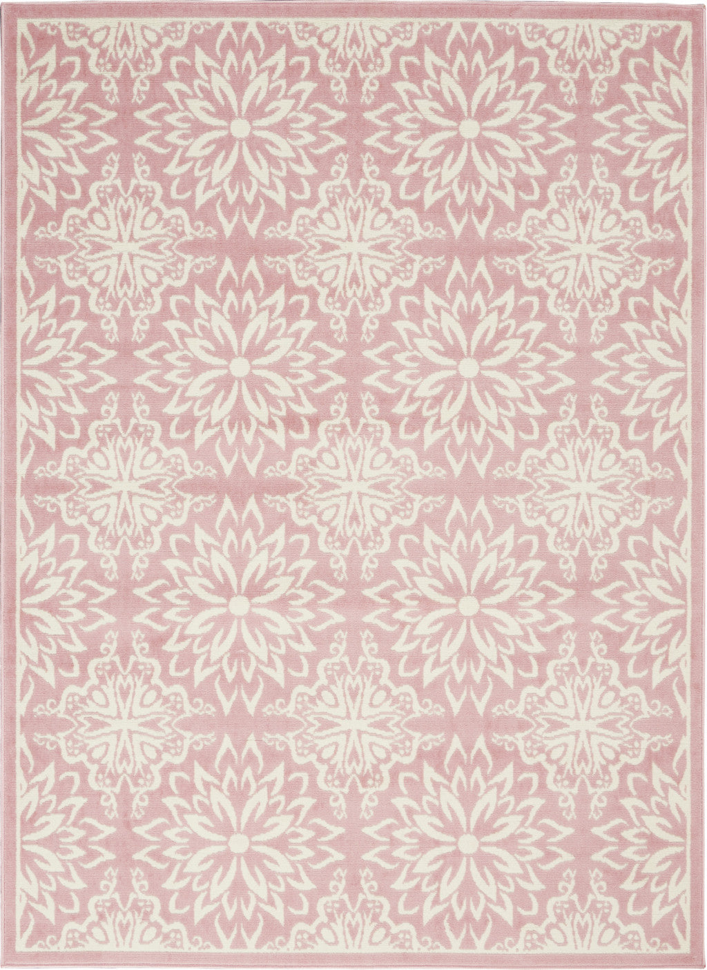 4' X 6' Pink Floral Power Loom Area Rug-0