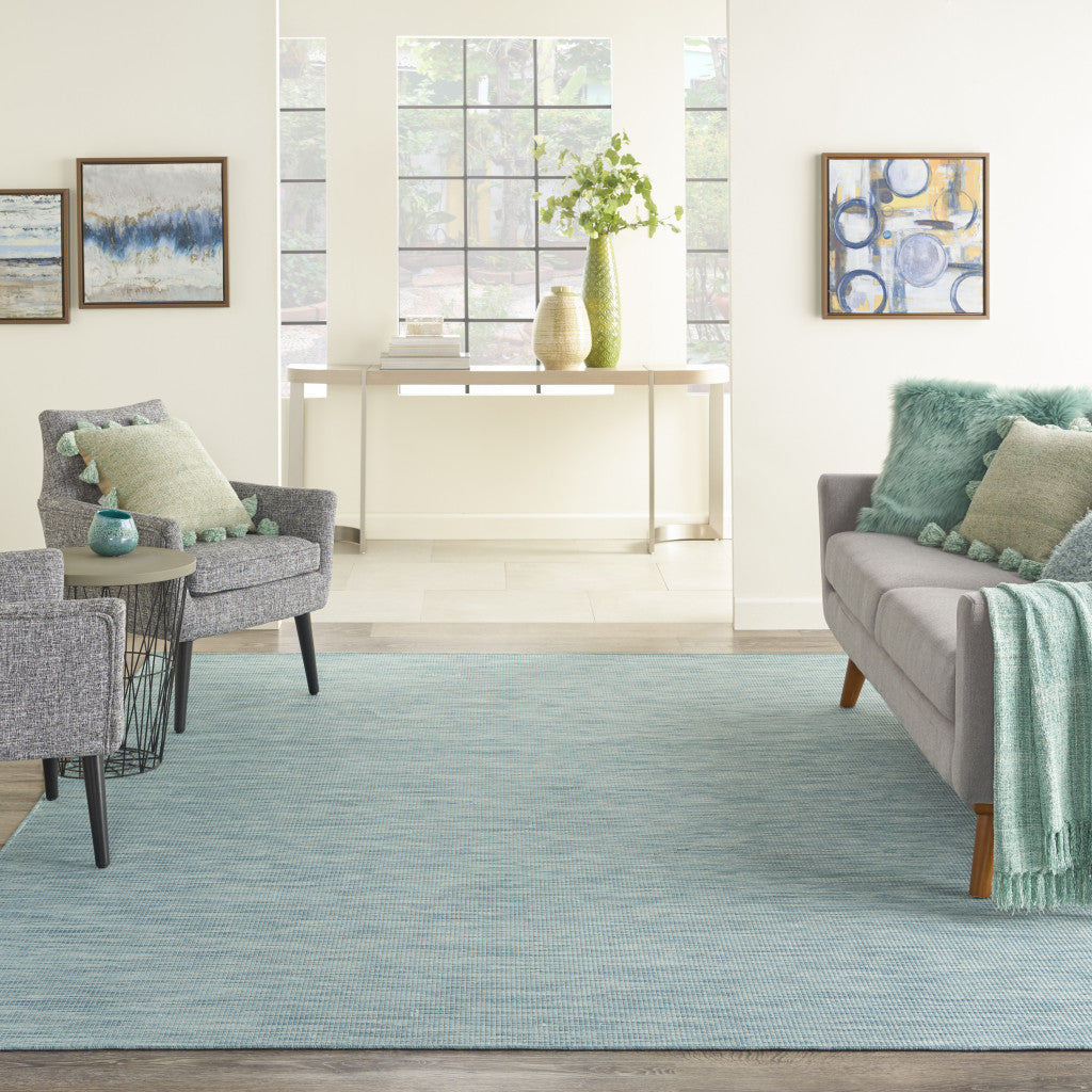 8' X 10' Aqua Power Loom Area Rug-5