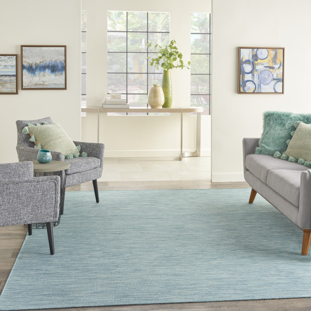 8' X 10' Aqua Power Loom Area Rug-6