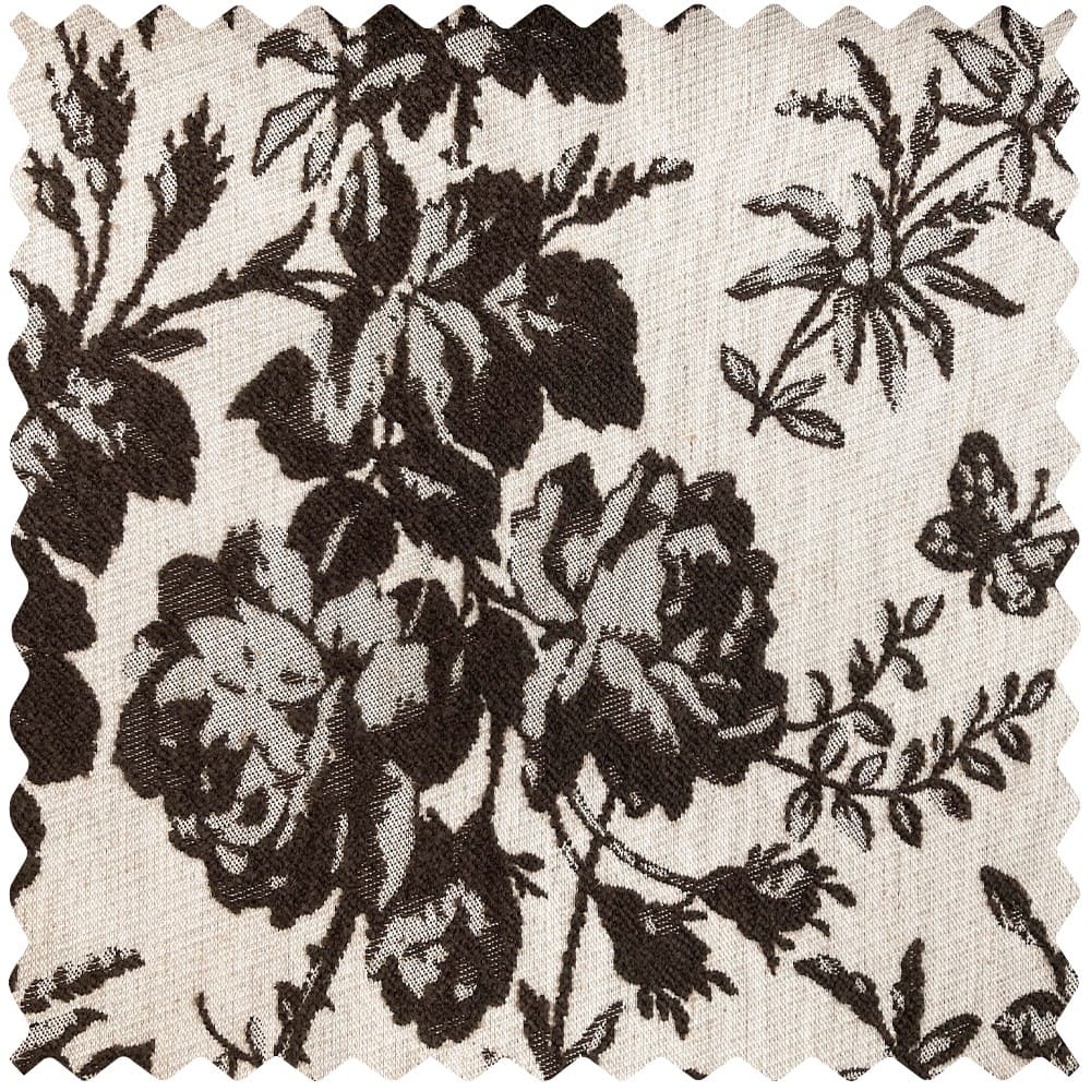 Pamela Heavy-weight Brown Leaf Floral Curtains