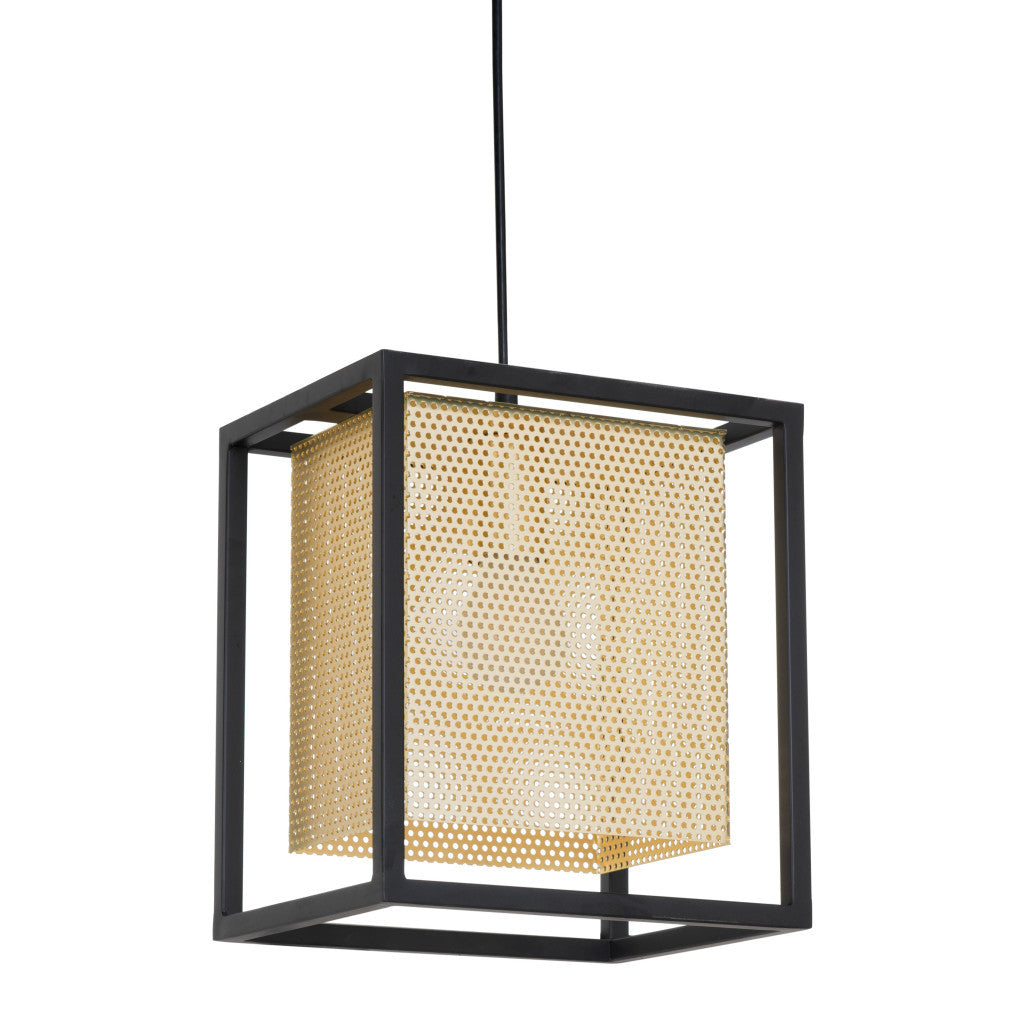 Gold and Black Geometric Metal Ceiling Light-0