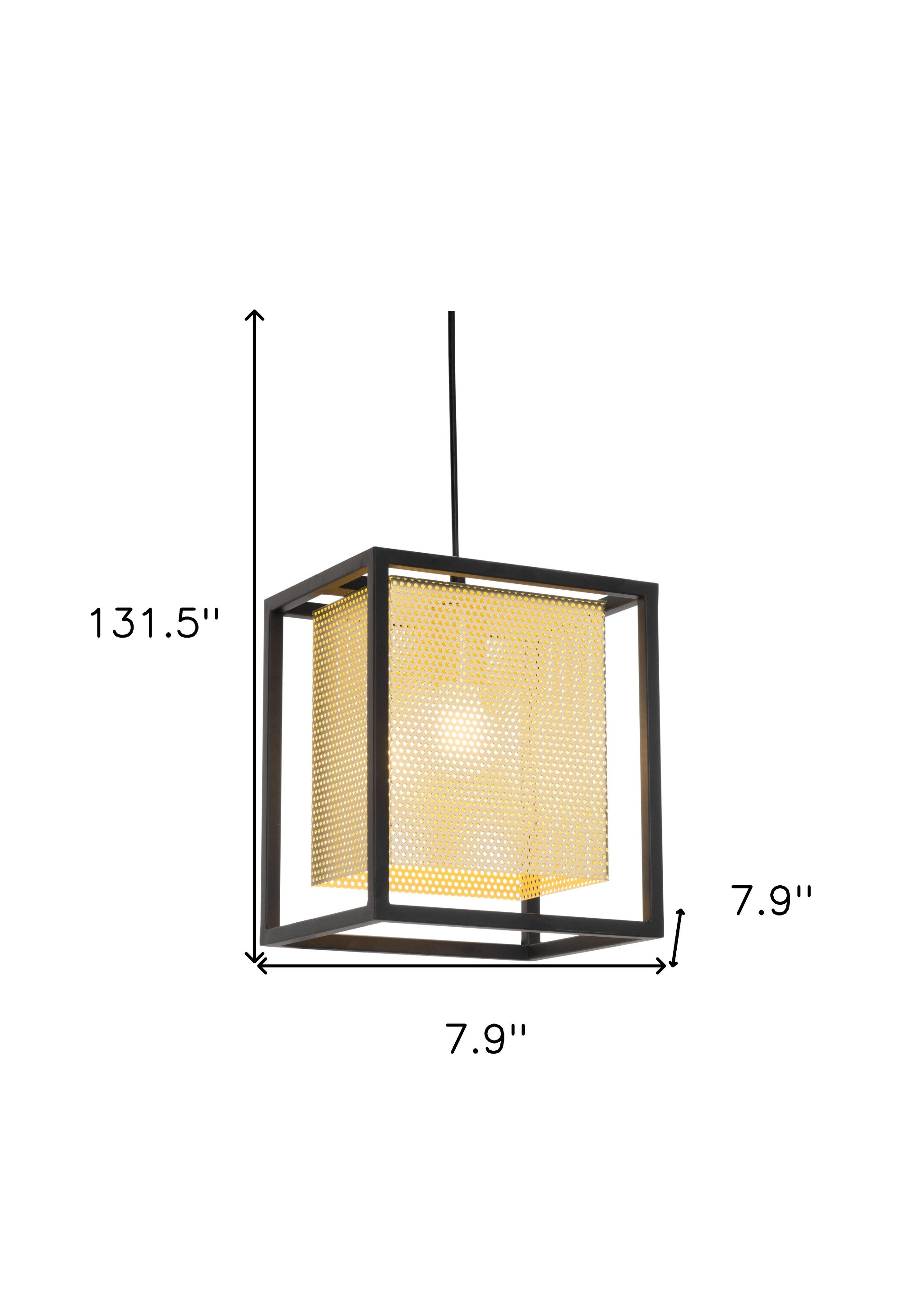 Gold and Black Geometric Metal Ceiling Light-8