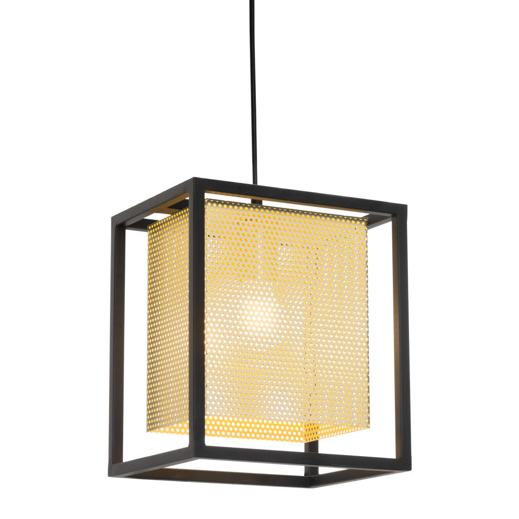 Gold and Black Geometric Metal Ceiling Light-2