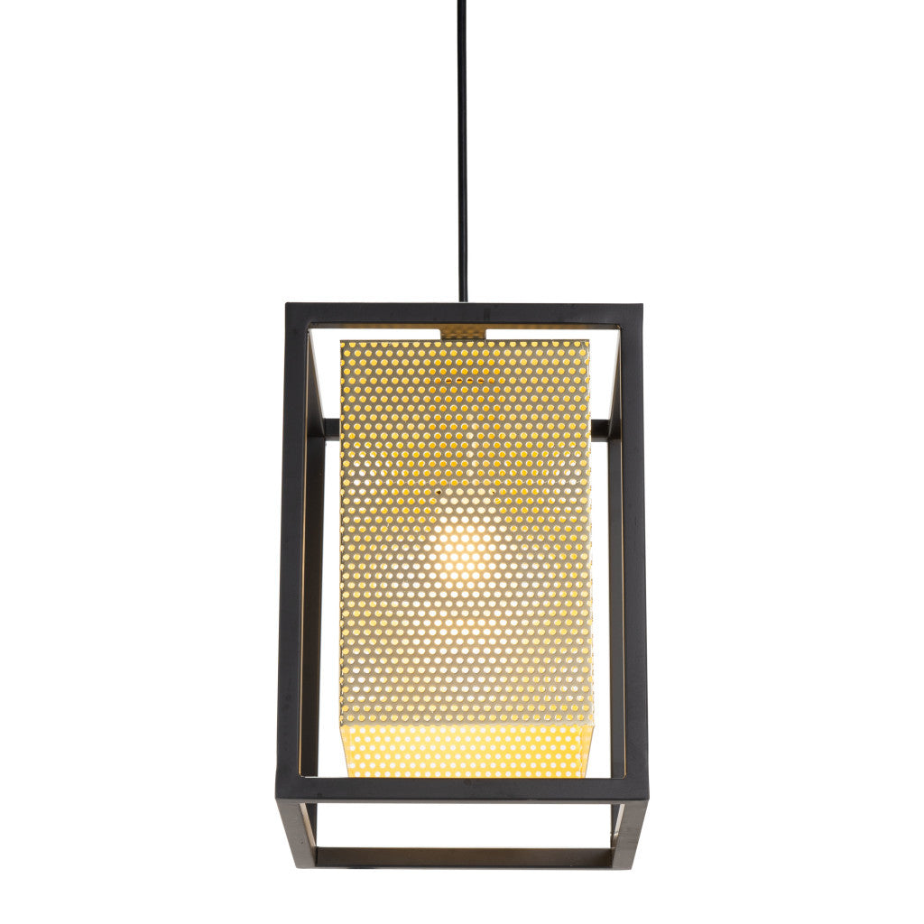 Gold and Black Geometric Metal Ceiling Light-4