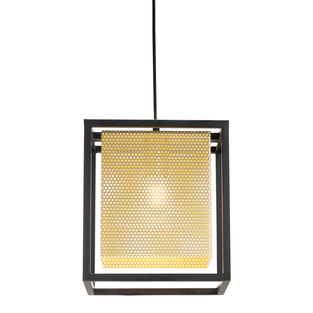 Gold and Black Geometric Metal Ceiling Light-5