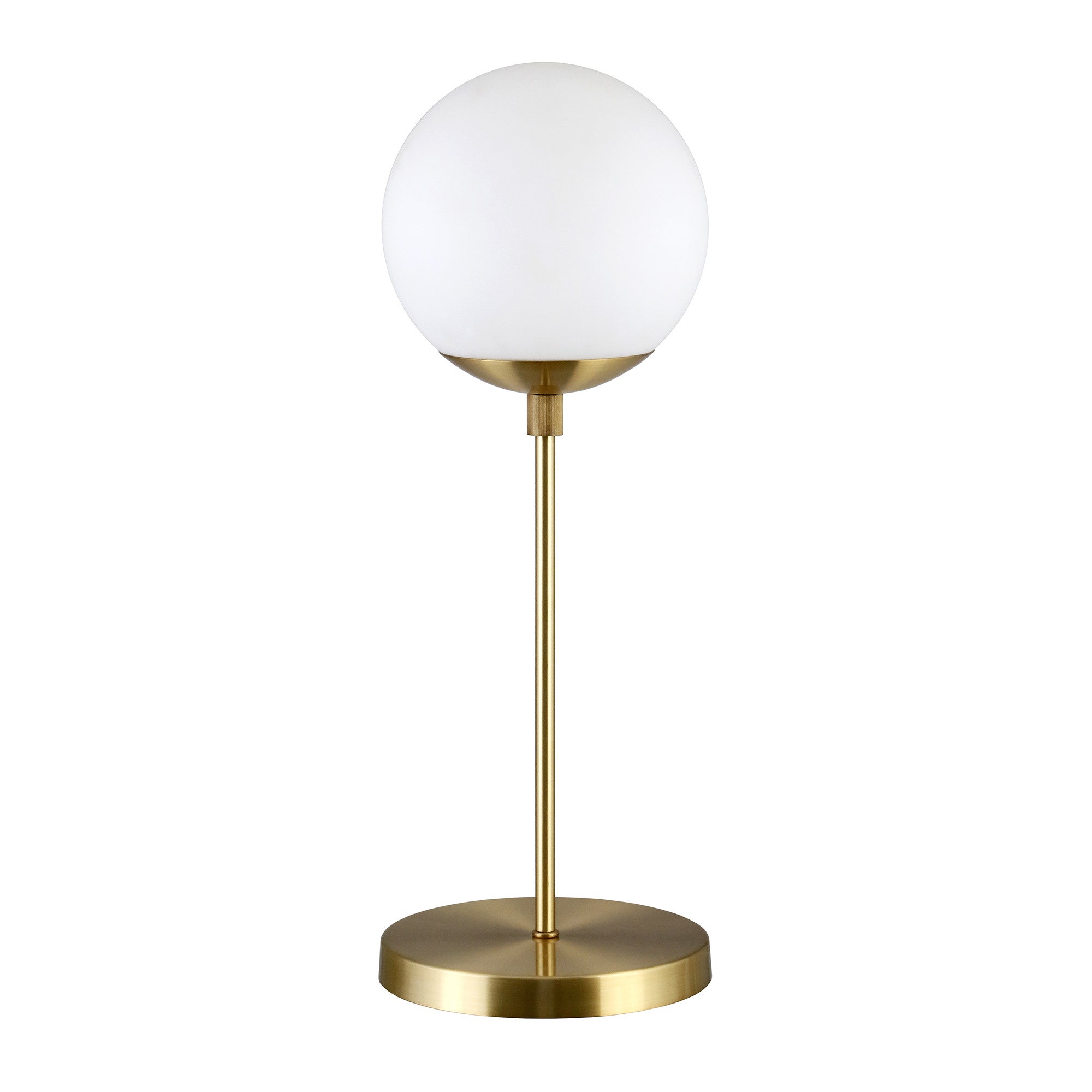 21" Brass Metal Globe Table Lamp With Clear Globe Shade-0